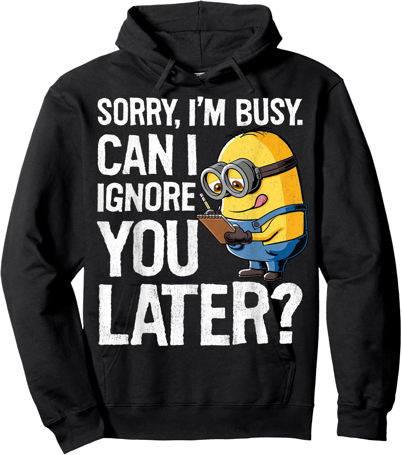 Despicable Me Minions Can I Ignore You Later Graphic Hoodie - Hoodie | Black