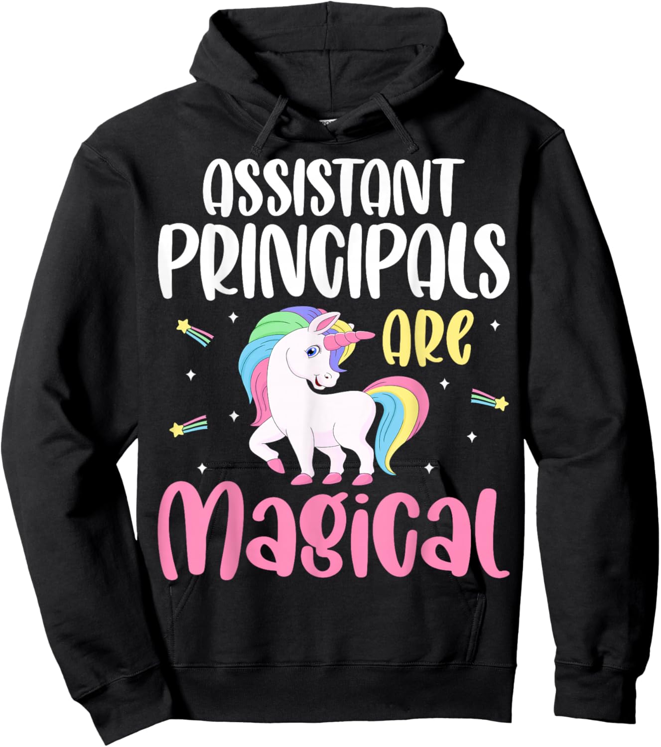 Assistant Principals are Magical - School Worker Unicorns Hoodie - Hoodie | Black