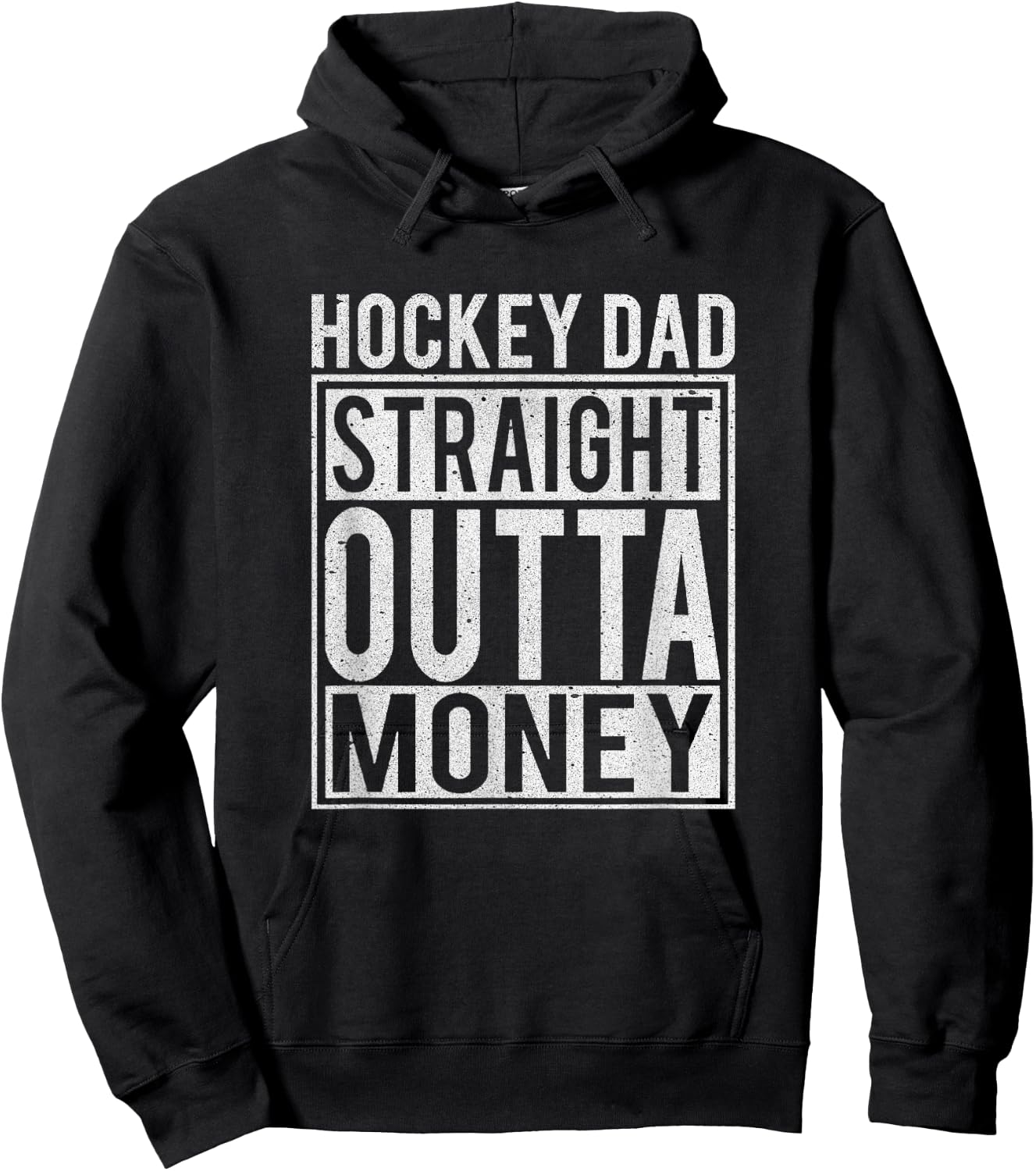 Hockey Dad Straight Outta Money I Funny Hockey Gift Hoodie - Hoodie | Black