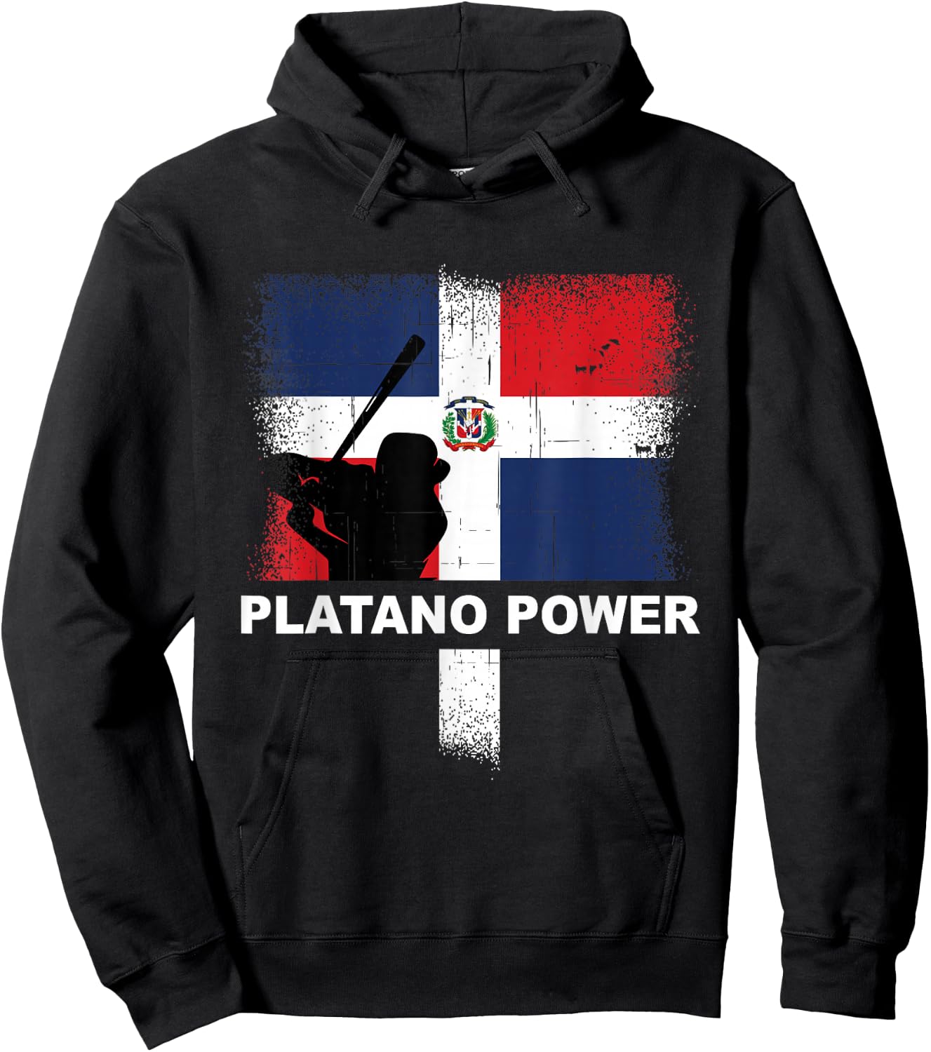 Dominican Republic Baseball Team Support Distress Shirt Hoodie - Hoodie | Black