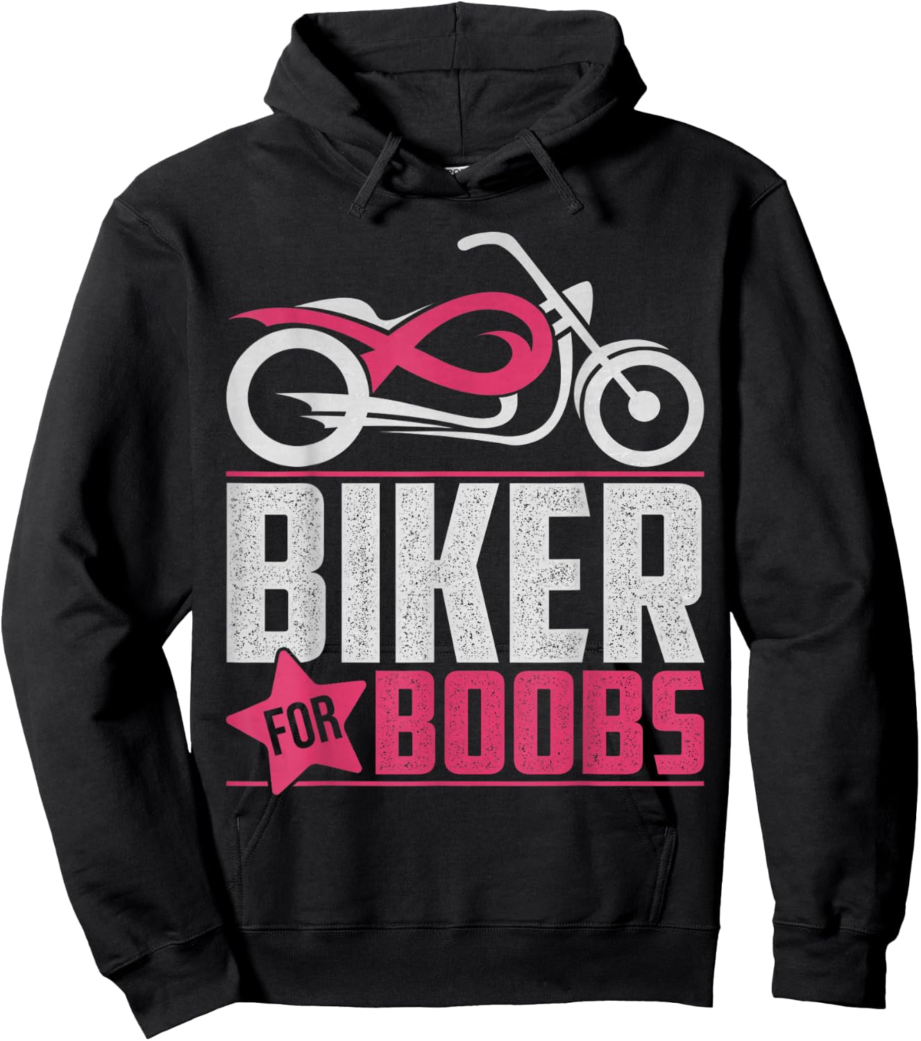 Biker For Boobs Against Breast Cancer Motorcycle Hoodie - Hoodie | Black