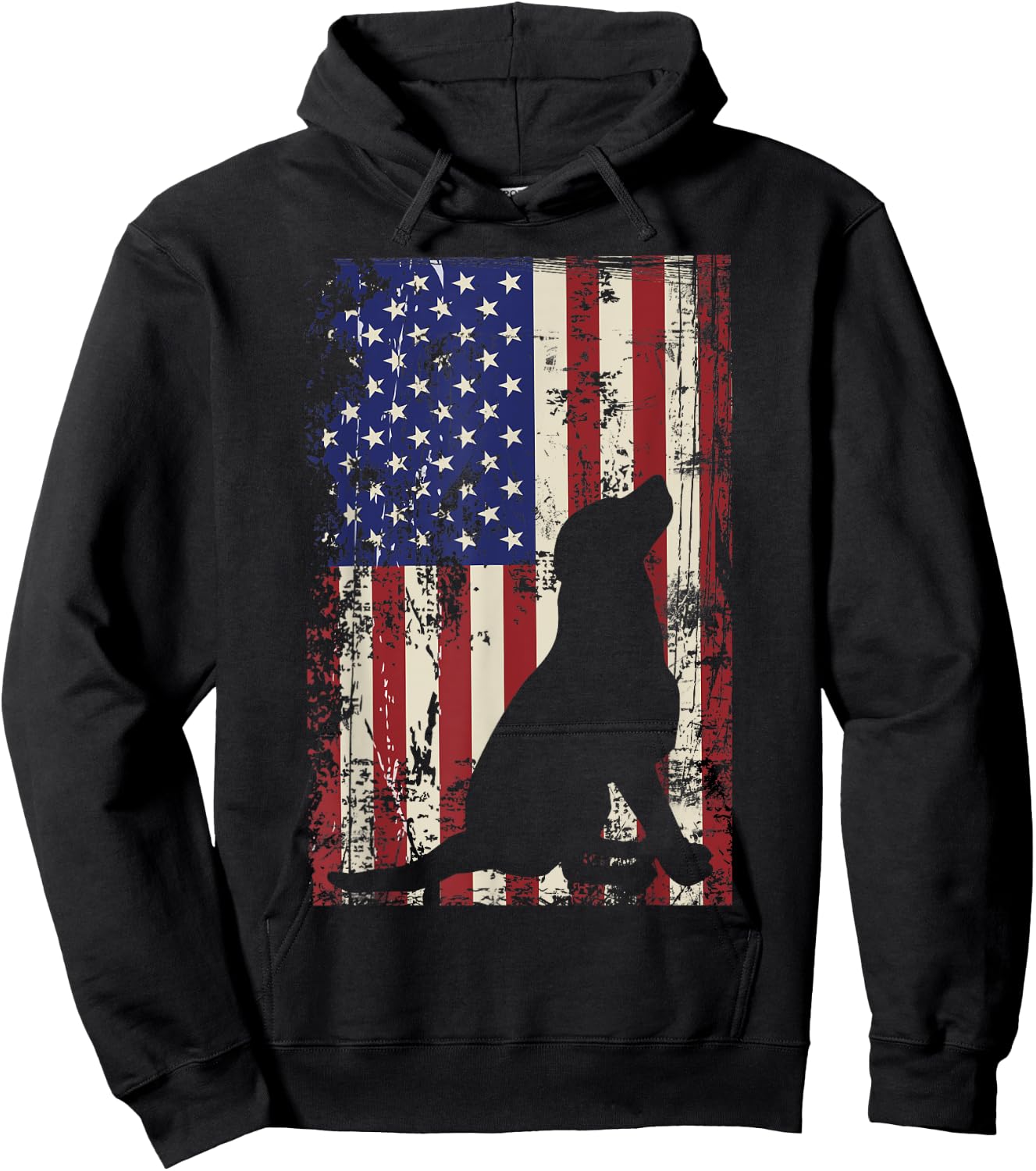 Patriotic Labrador 4th of July American Flag Hoodie - Hoodie | Black
