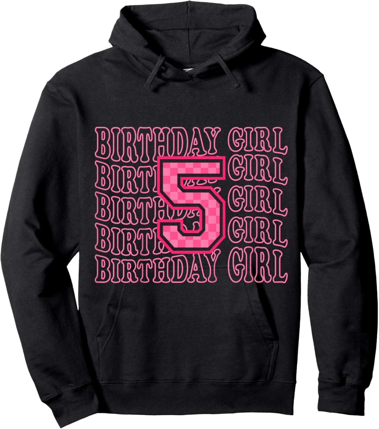 5th Birthday Girl Five Pink 5 Year Old Bday Hoodie - Hoodie | Black