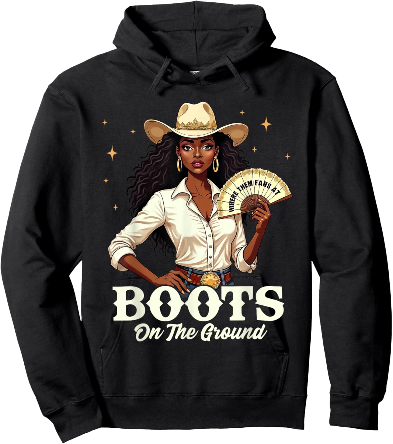 Boots On The Ground Melanin Cowgirl Juneteenth Hoodie - Hoodie | Black