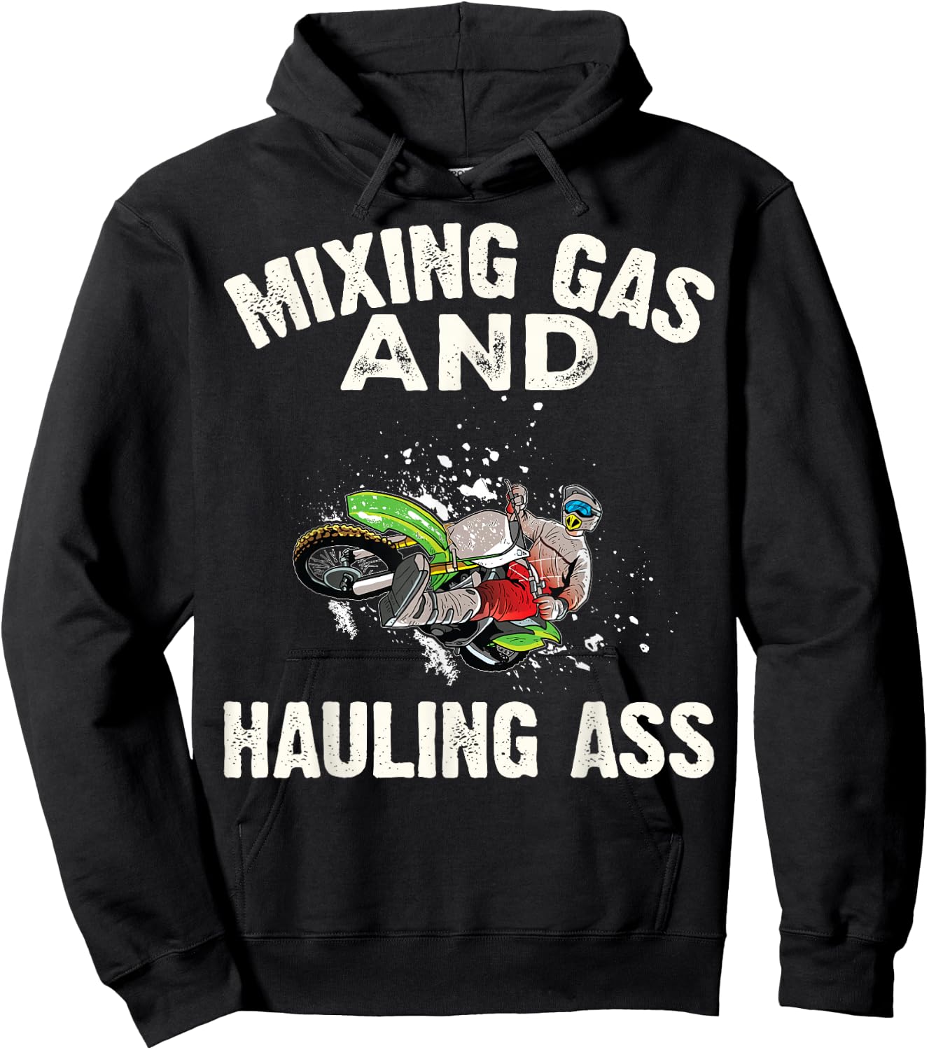 Mixing Gas And Hauling Ass Motocross Dirt Bike Boys Hoodie - Hoodie | Black