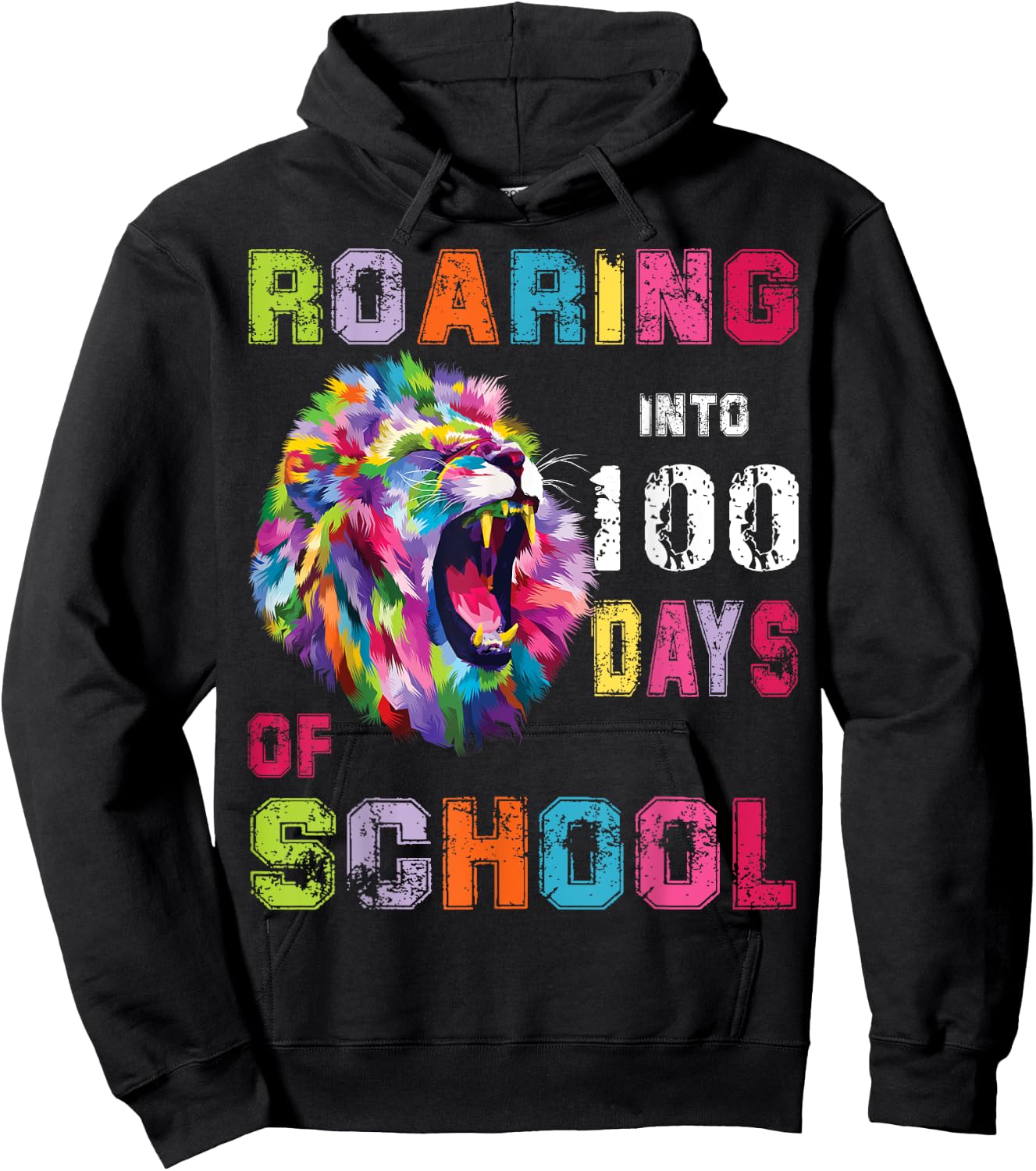 Roaring into 100 Days of School with 100th Lion Energy Hoodie - Hoodie | Black