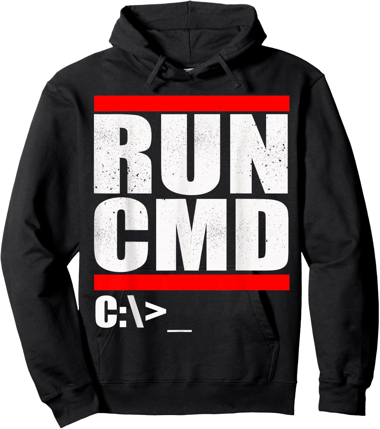 Run CMD Computer Nerd T Shirt Hoodie - Hoodie | Black