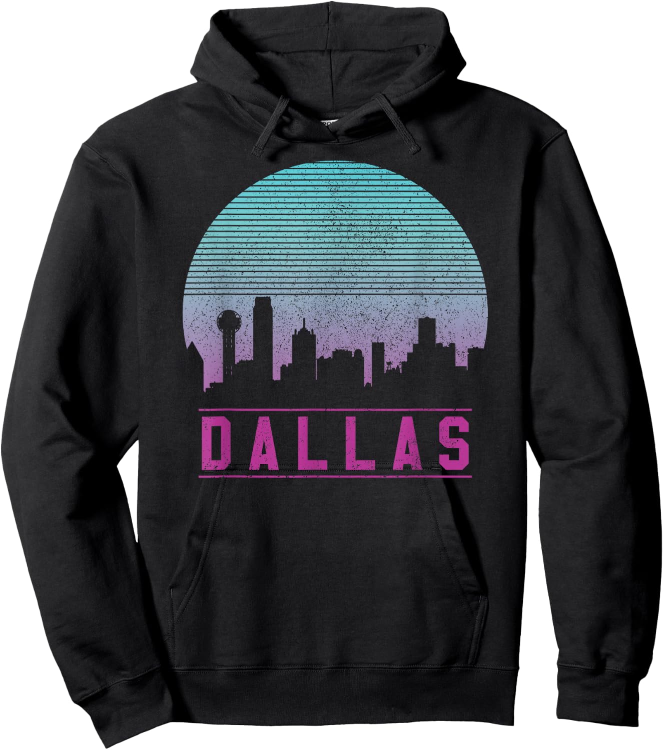 Dallas Skyline - Vintage Retro Texas Shirt Gift Hoodie - Hoodie | Black
