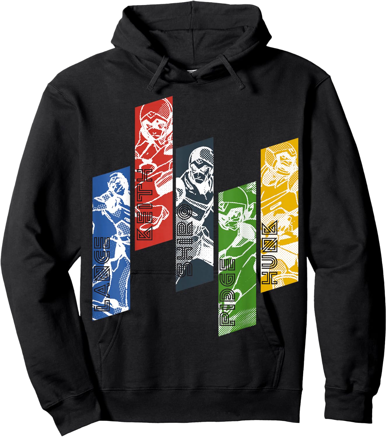 Voltron Legendary Defender 5 Lions with Names Hoodie - Hoodie | Black