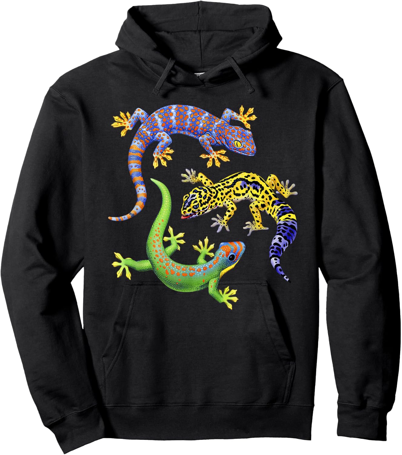 Cute Gecko Wildlife Lizard Hoodie - Hoodie | Black