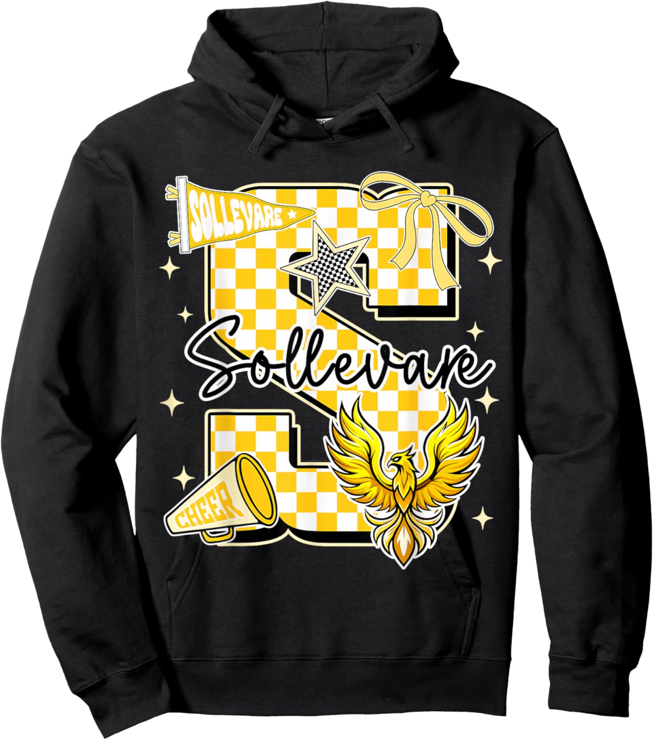 I Love Sollevare First Name Personalized Varsity Hoodie - Hoodie | Black