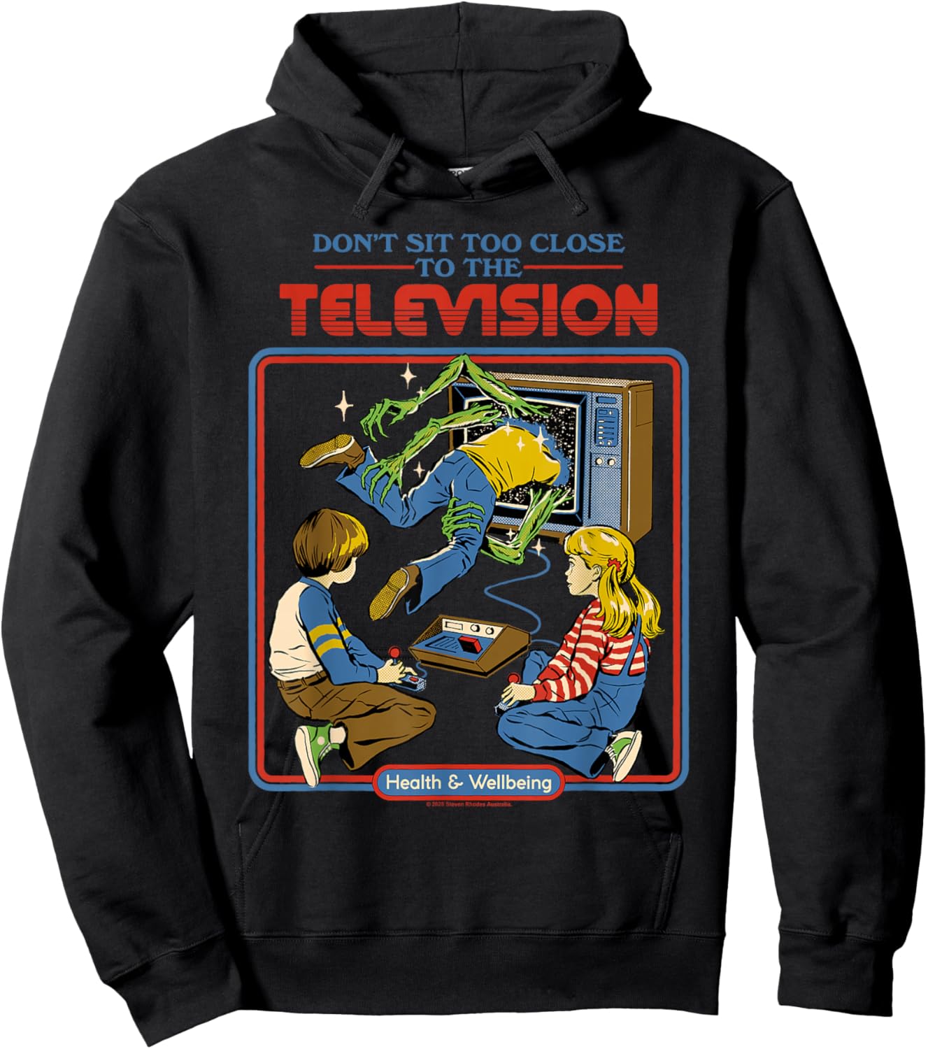 Don't Sit Too Close Monsters Retro Vintage Funny Adult Humor Hoodie - Hoodie | Black