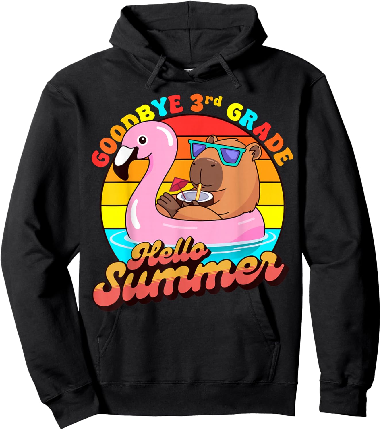 Last Day of School Shirt Boys Goodbye 3rd Grade Hello Summer Hoodie - Hoodie | Black