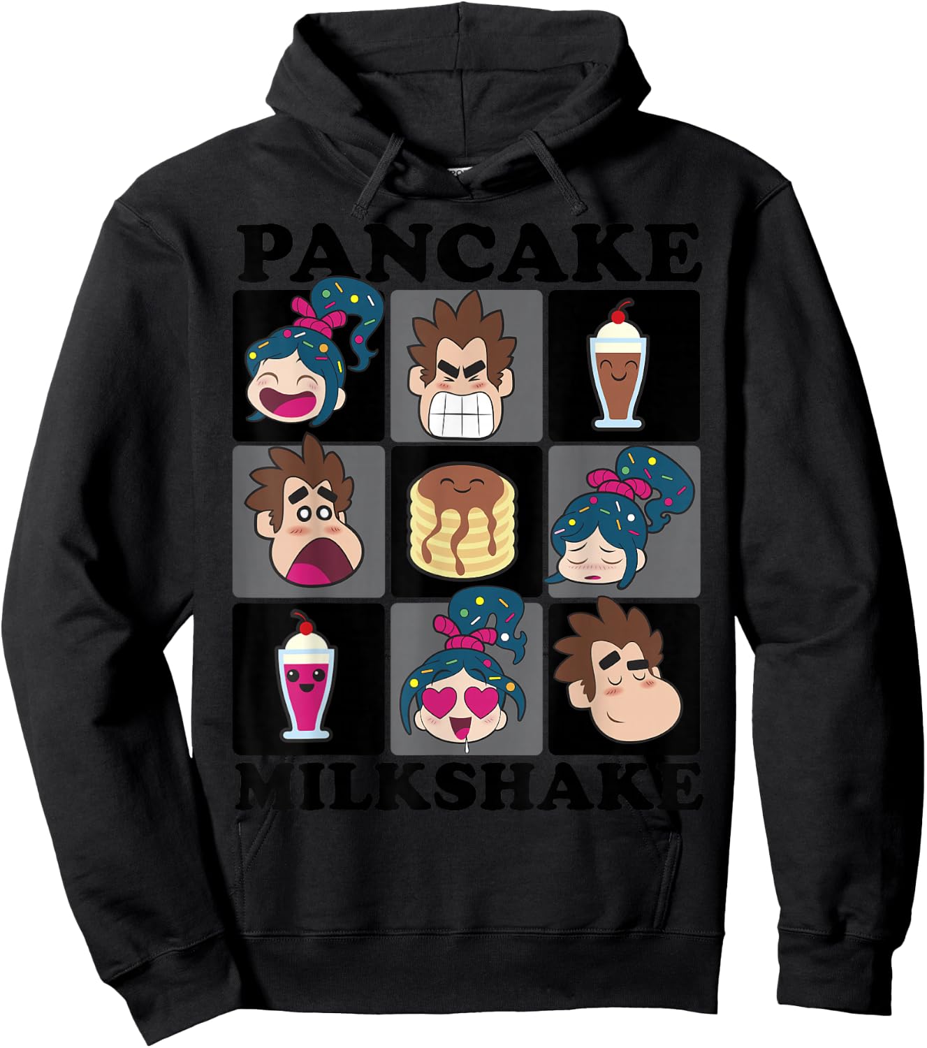 Disney Wreck It Ralph 2 Pancake Grid Graphic Hoodie - Hoodie | Black