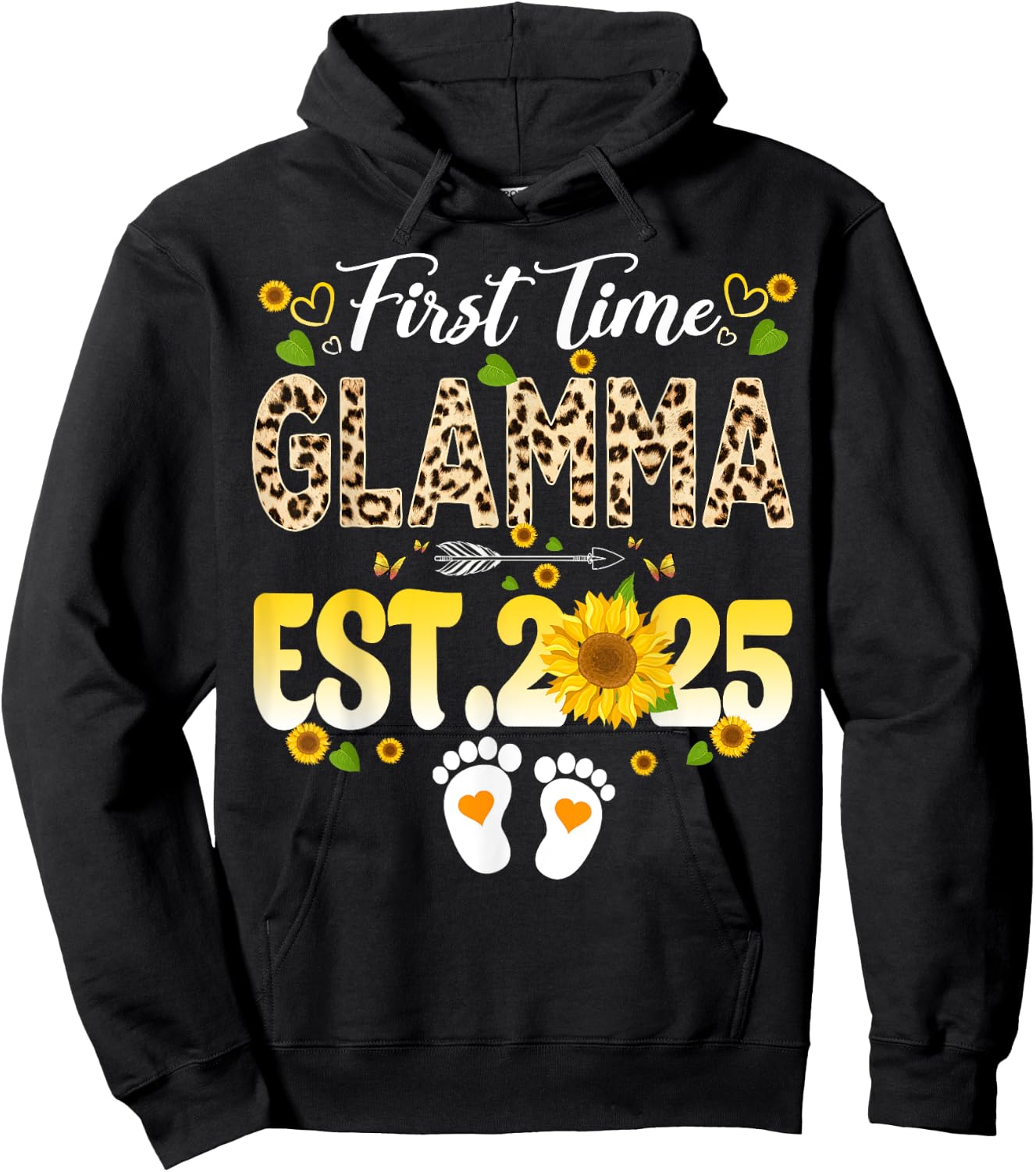 Soon to be Glamma 2025 Mother's Day First Time Mom Pregnancy Hoodie - Hoodie | Black