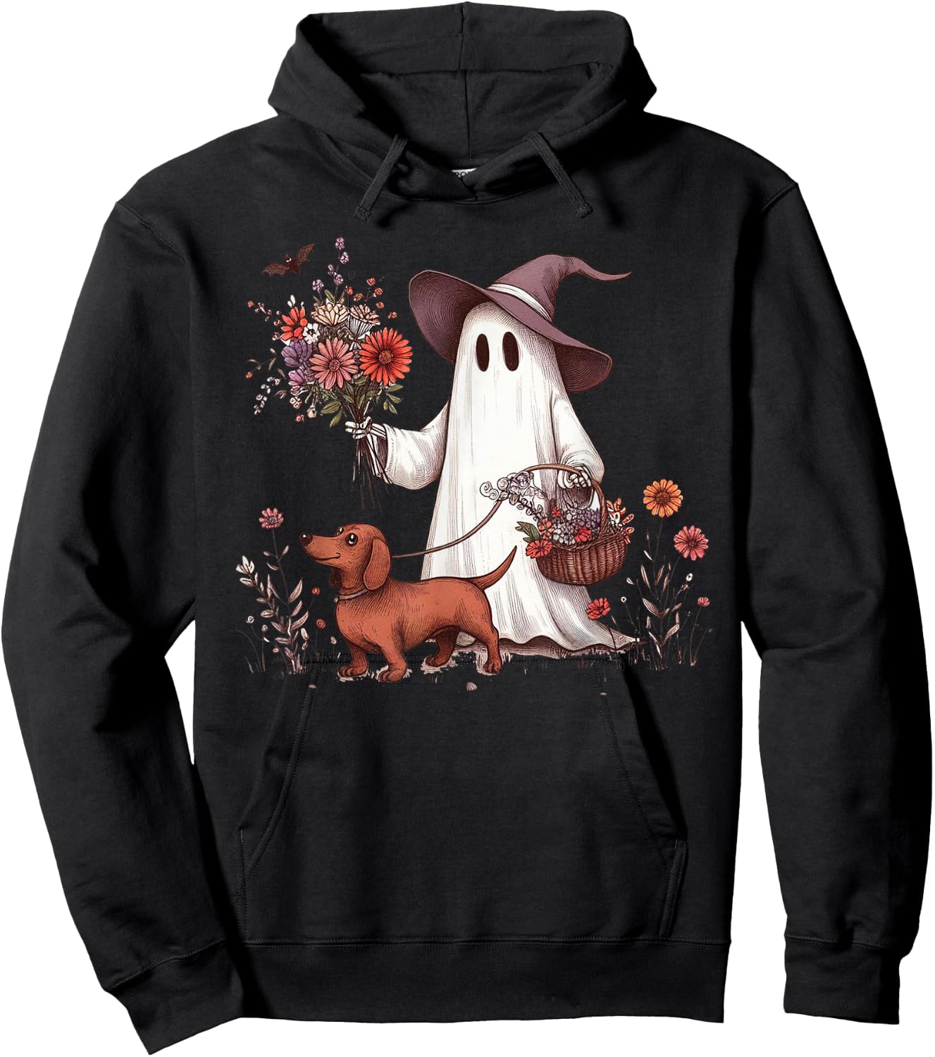 Ghost Walking Dachshund Hoodie - Hoodie | Black