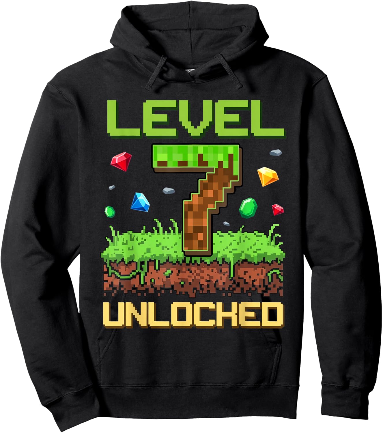 Level 7 Unlocked 7th Birthday Gamer Boys Kids 7 Year Old Hoodie - Hoodie | Black