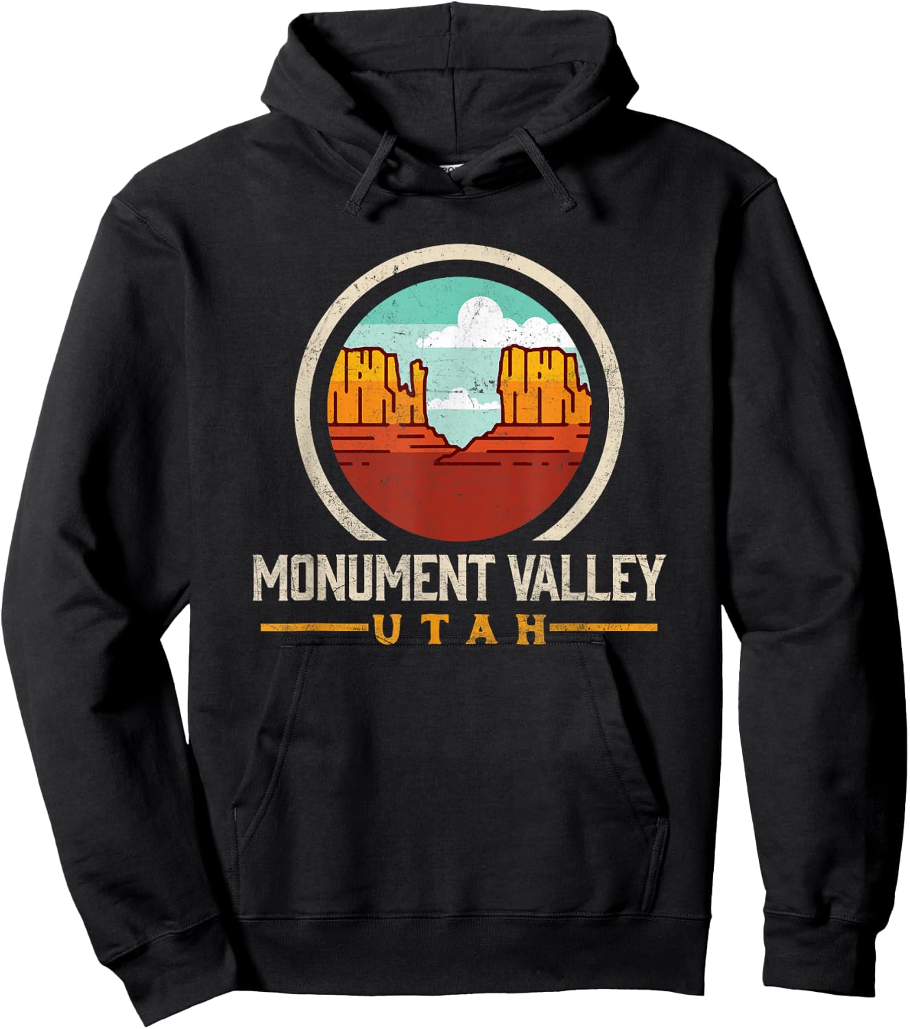 Monument Valley - Classic Vintage Seal Design Hoodie - Hoodie | Black
