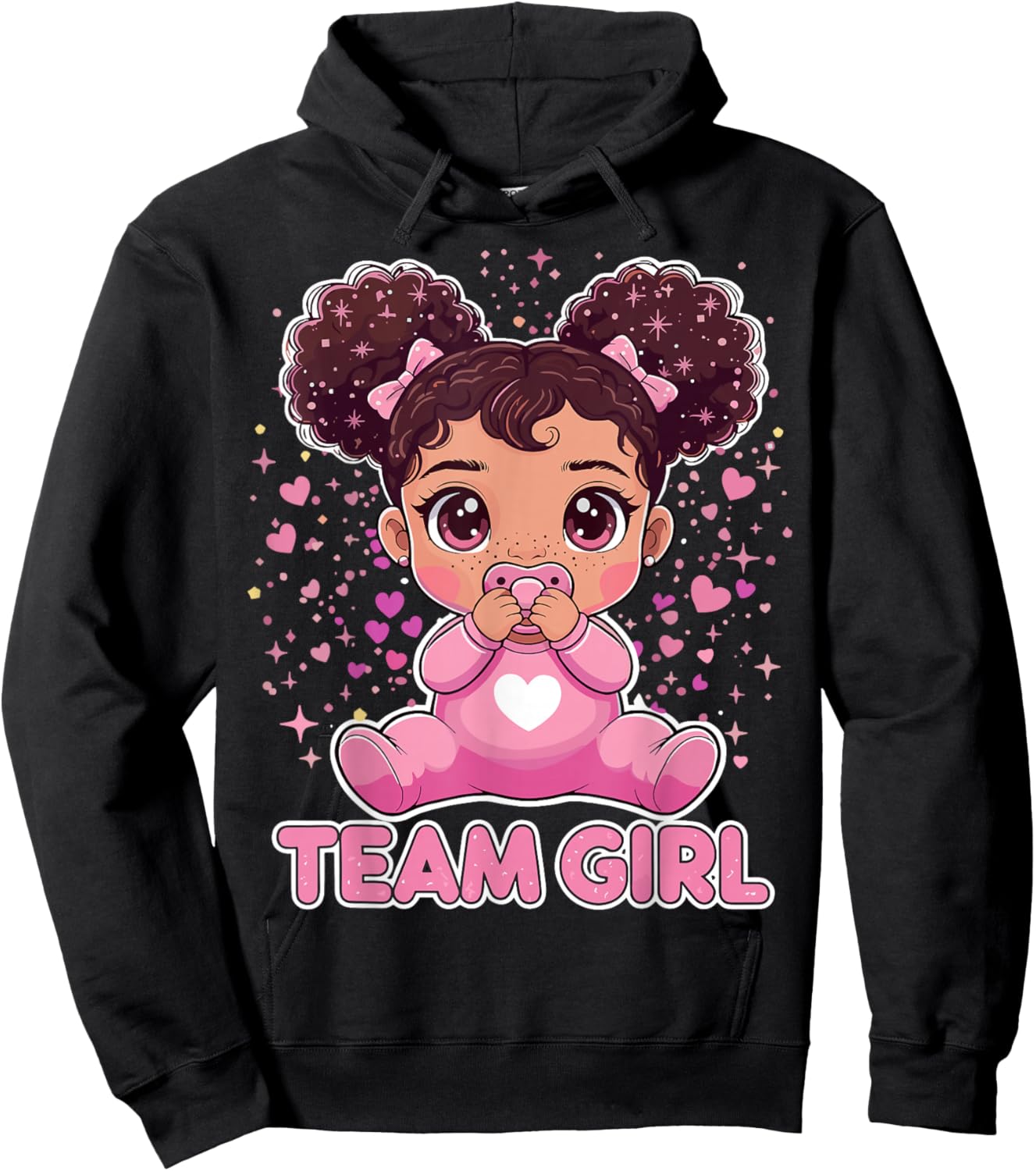 Team Girl Baby Gender Reveal Party Hoodie - Hoodie | Black