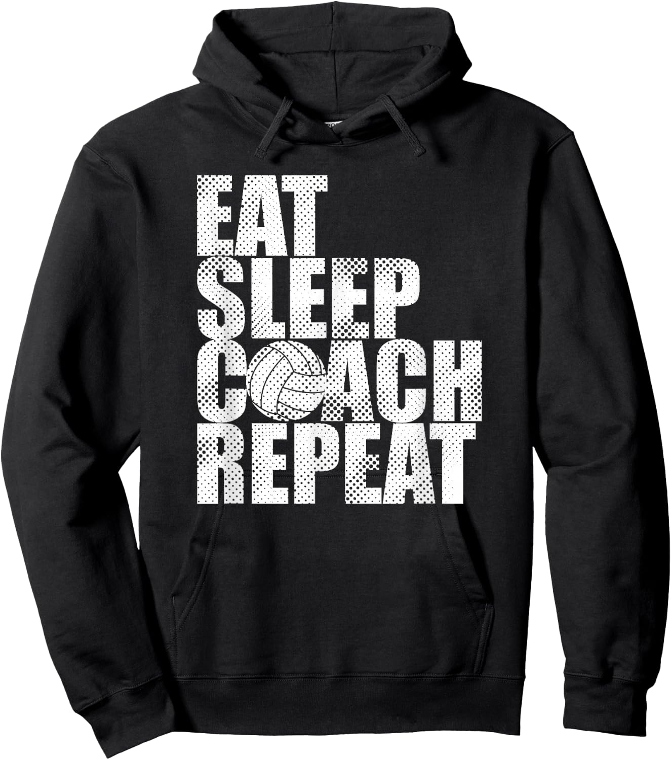 Eat Sleep Coach Volleyball Repeat Funny Hoodie - Hoodie | Black