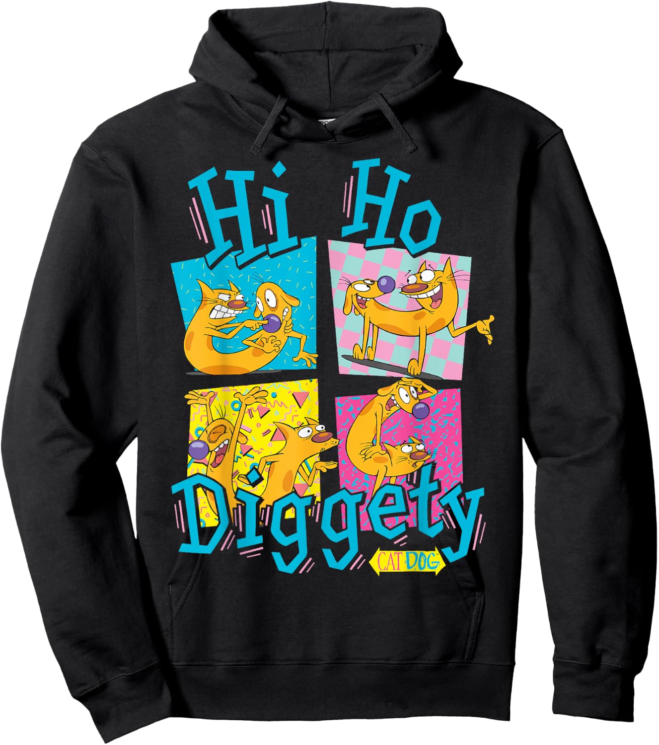 CatDog Hi Ho Diggety Retro Box Up Hoodie - Hoodie | Black