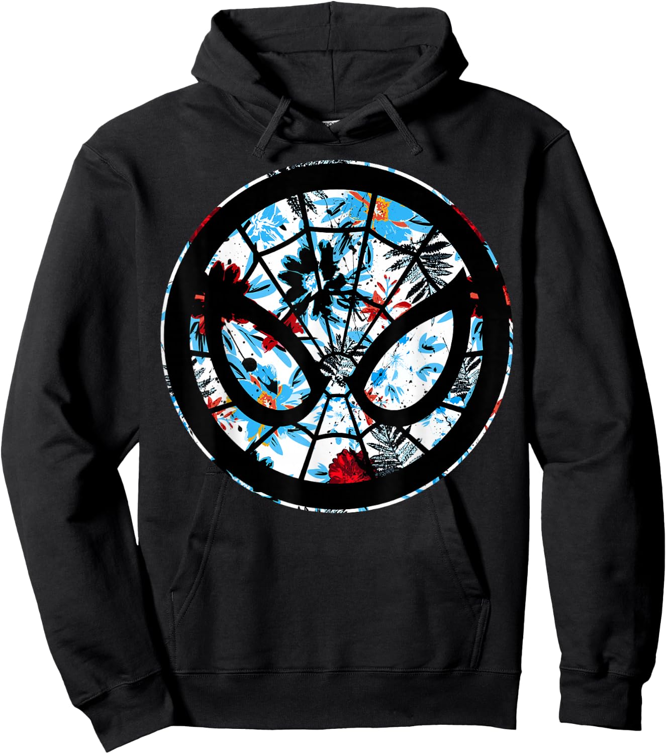 Marvel Spider Man Mask Symbol Tropical Graphic Hoodie - Hoodie | Black