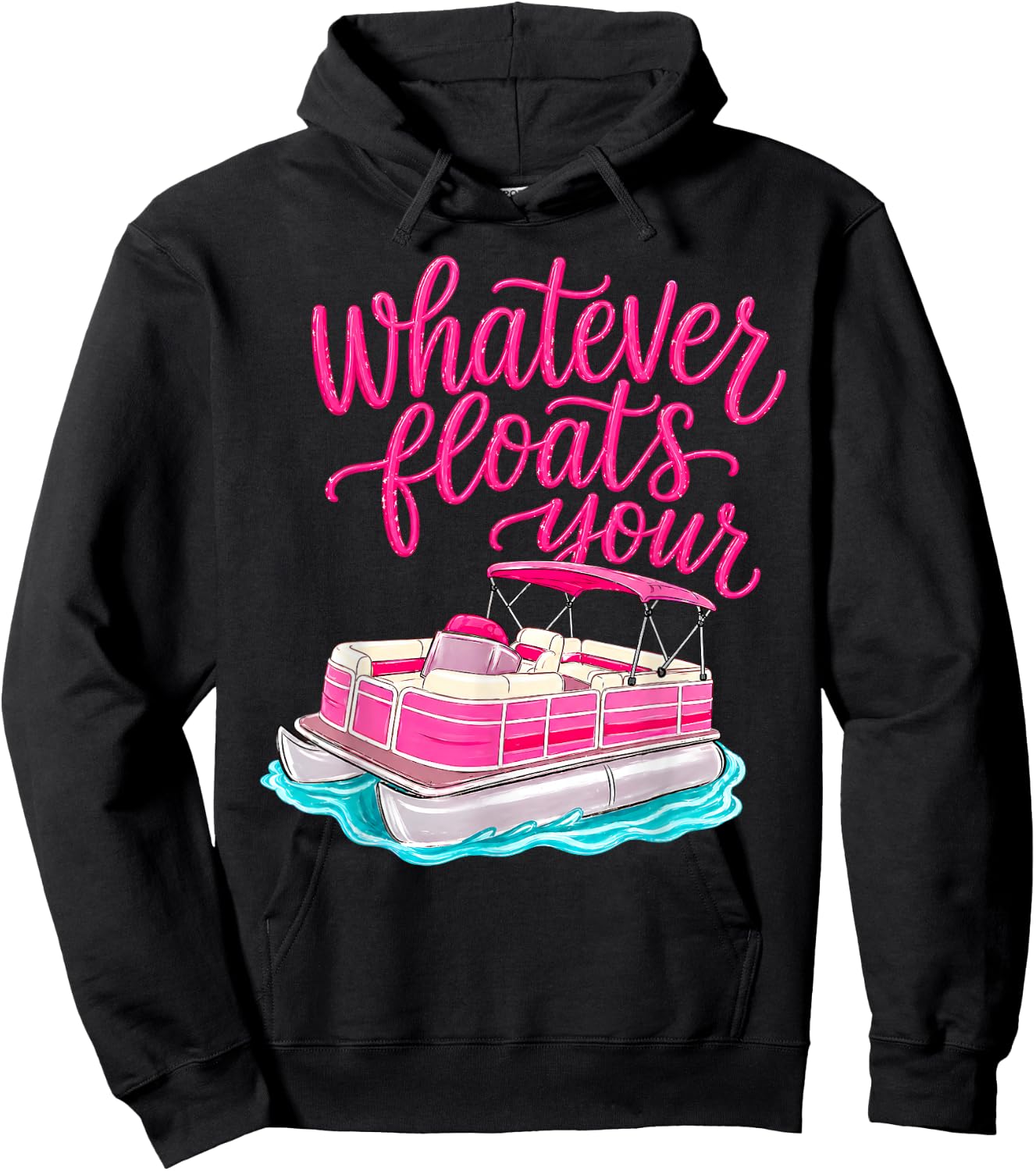 Summer Vacation Whatever Floats Your Boat Lake Life Funny Hoodie - Hoodie | Black