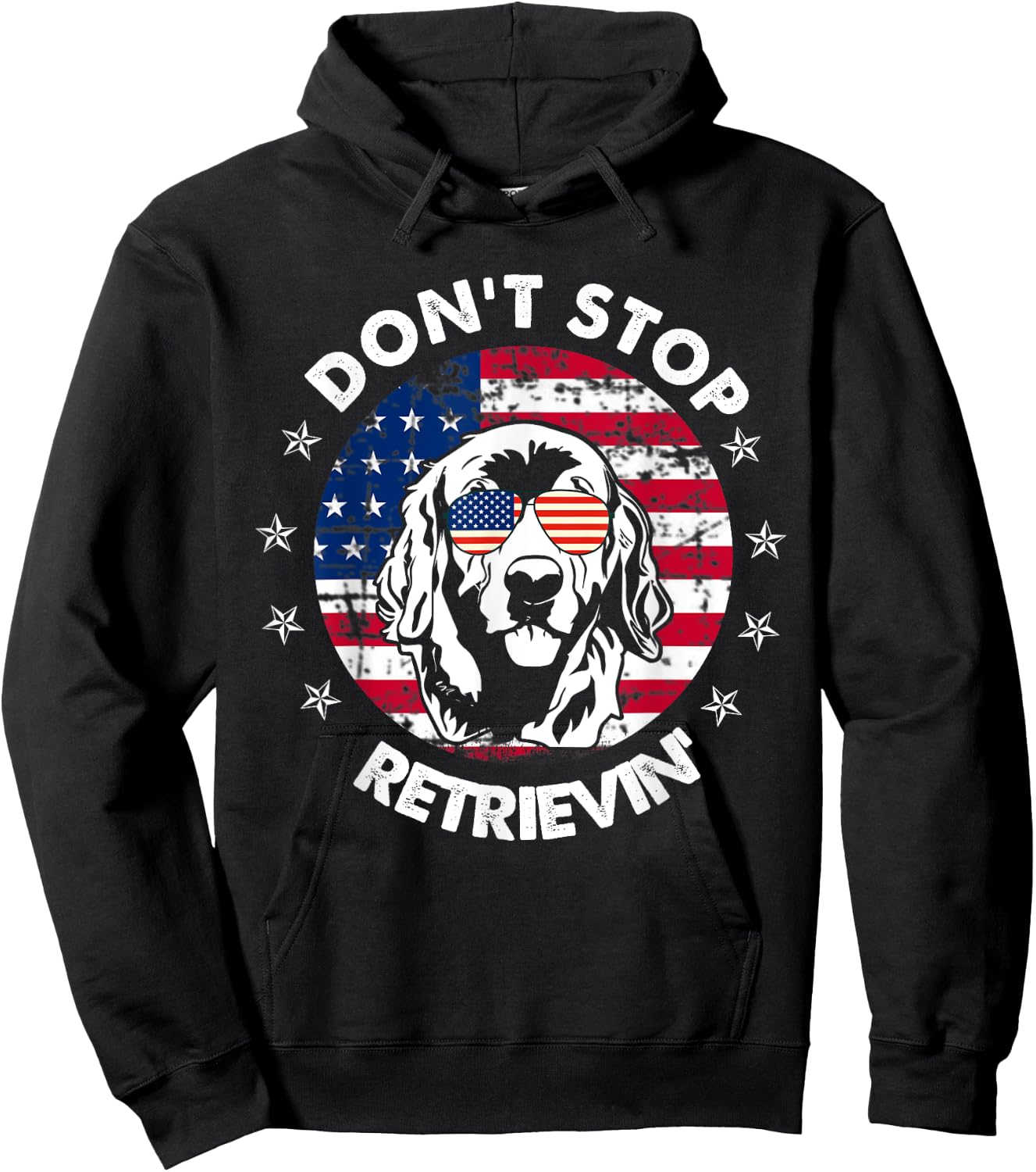 Don't Stop Retrieving Golden Retriever 4th Of July Hoodie - Hoodie | Black