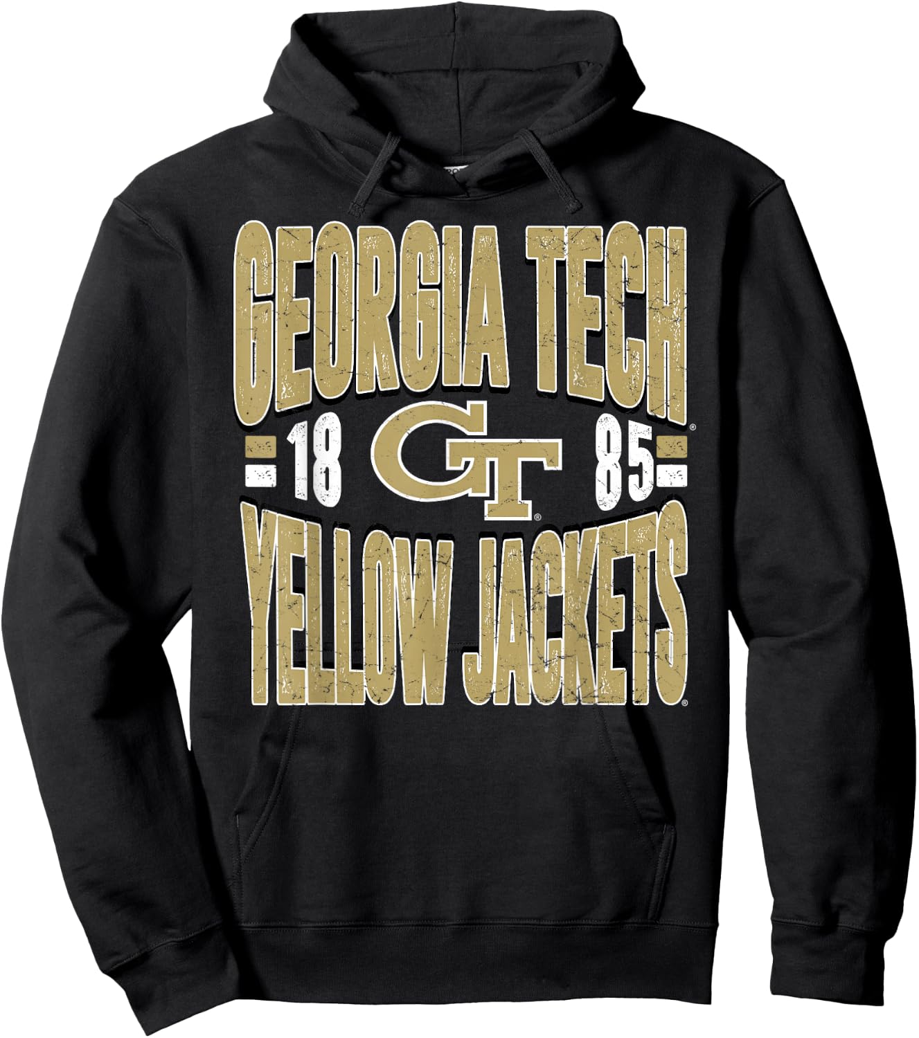 Georgia Tech Yellow Jackets Vintage 90's Retro Navy Hoodie - Hoodie | Black