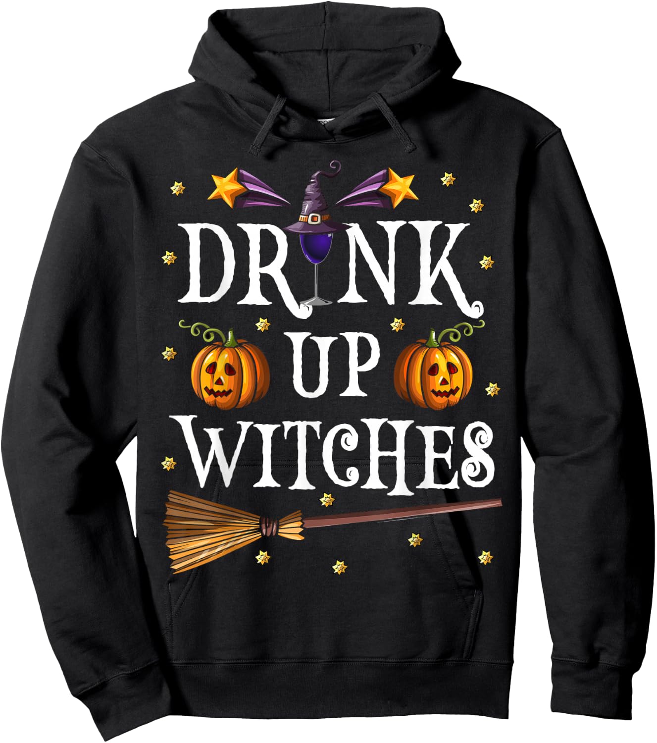 Drink Up Witches Shirt Wine Party Halloween Drinking Hoodie - Hoodie | Black
