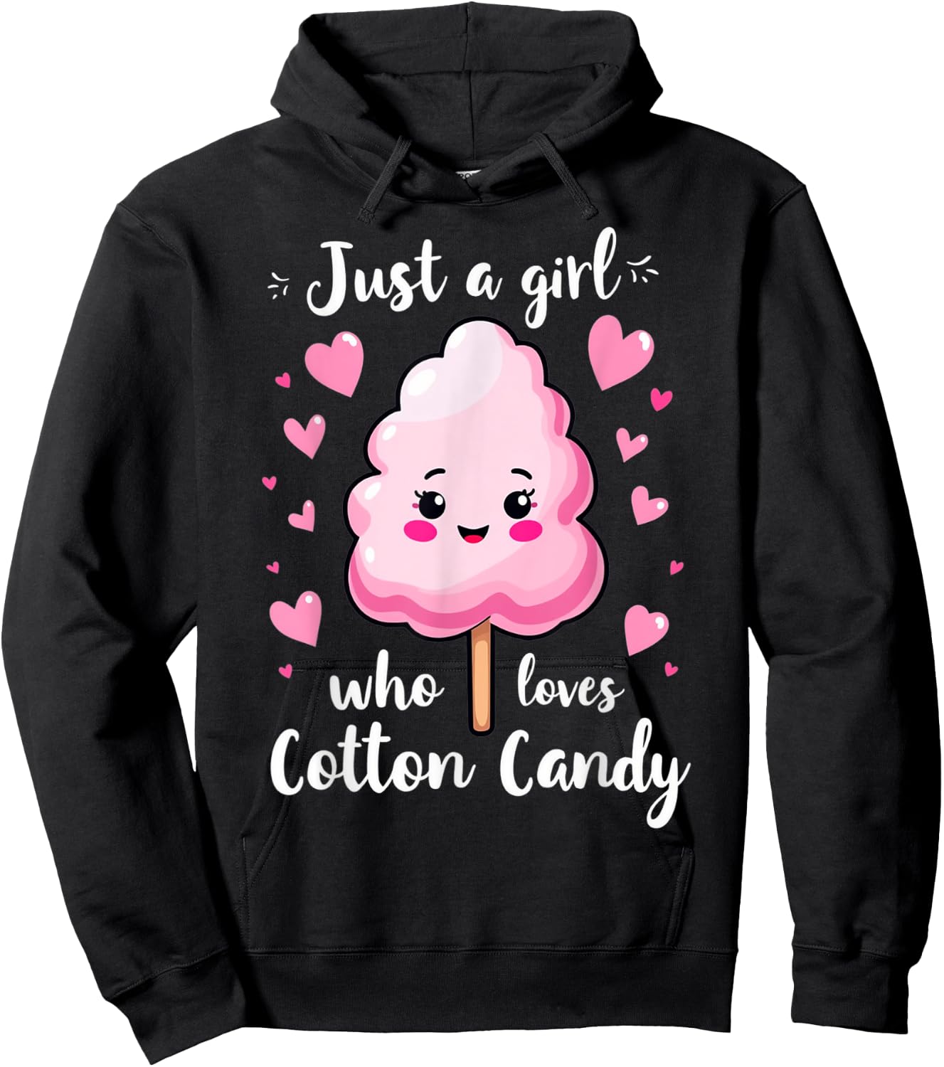 Just a Girl Who Loves Cotton Candy Cute Hoodie - Hoodie | Black