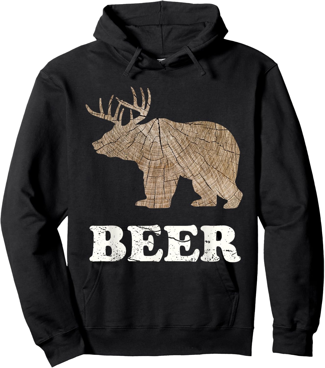 Bear + Deer, Beer Funny Hoodie - Hoodie | Black