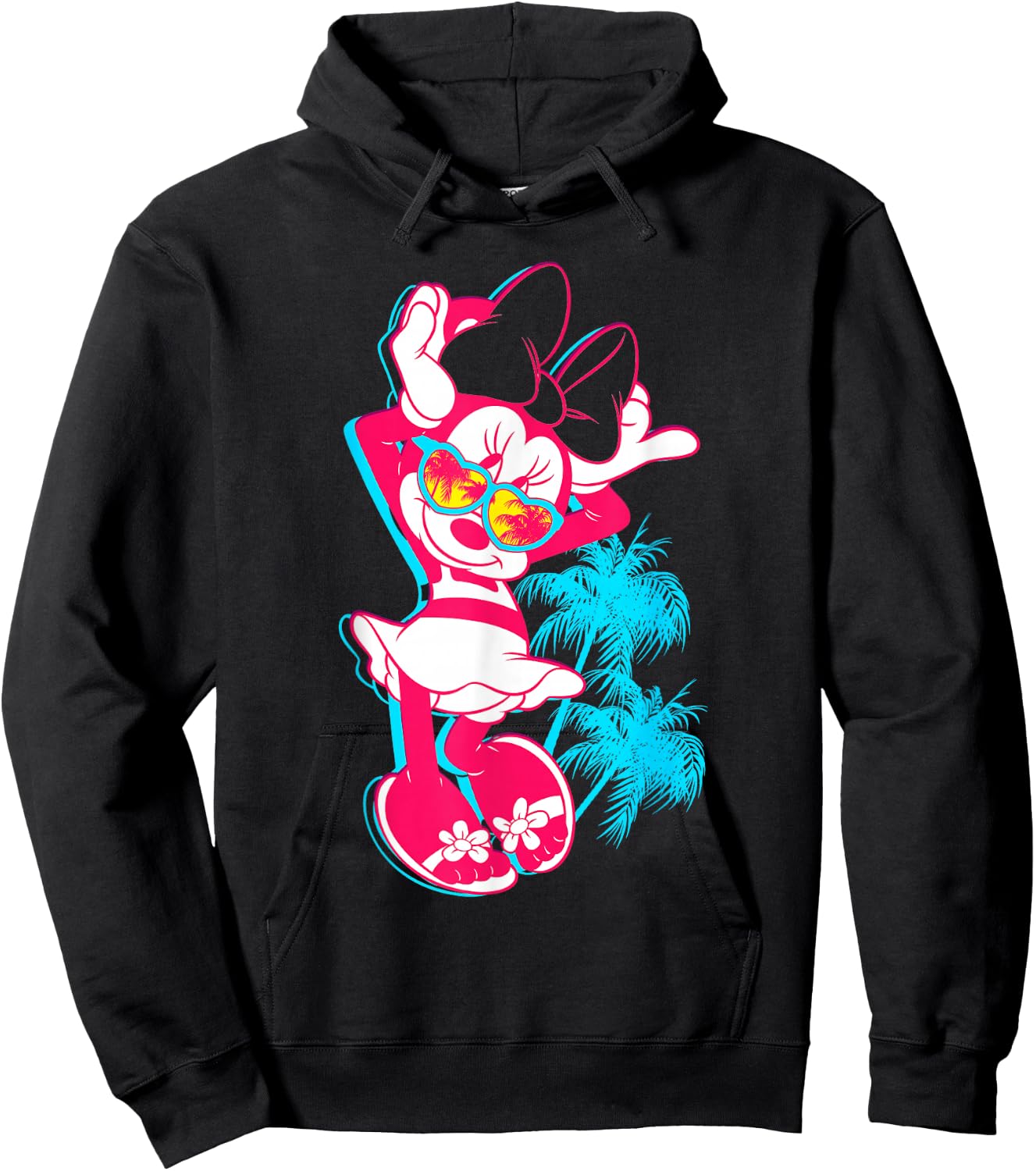 Disney - Neon Minnie Mouse Hollywood Hoodie - Hoodie | Black