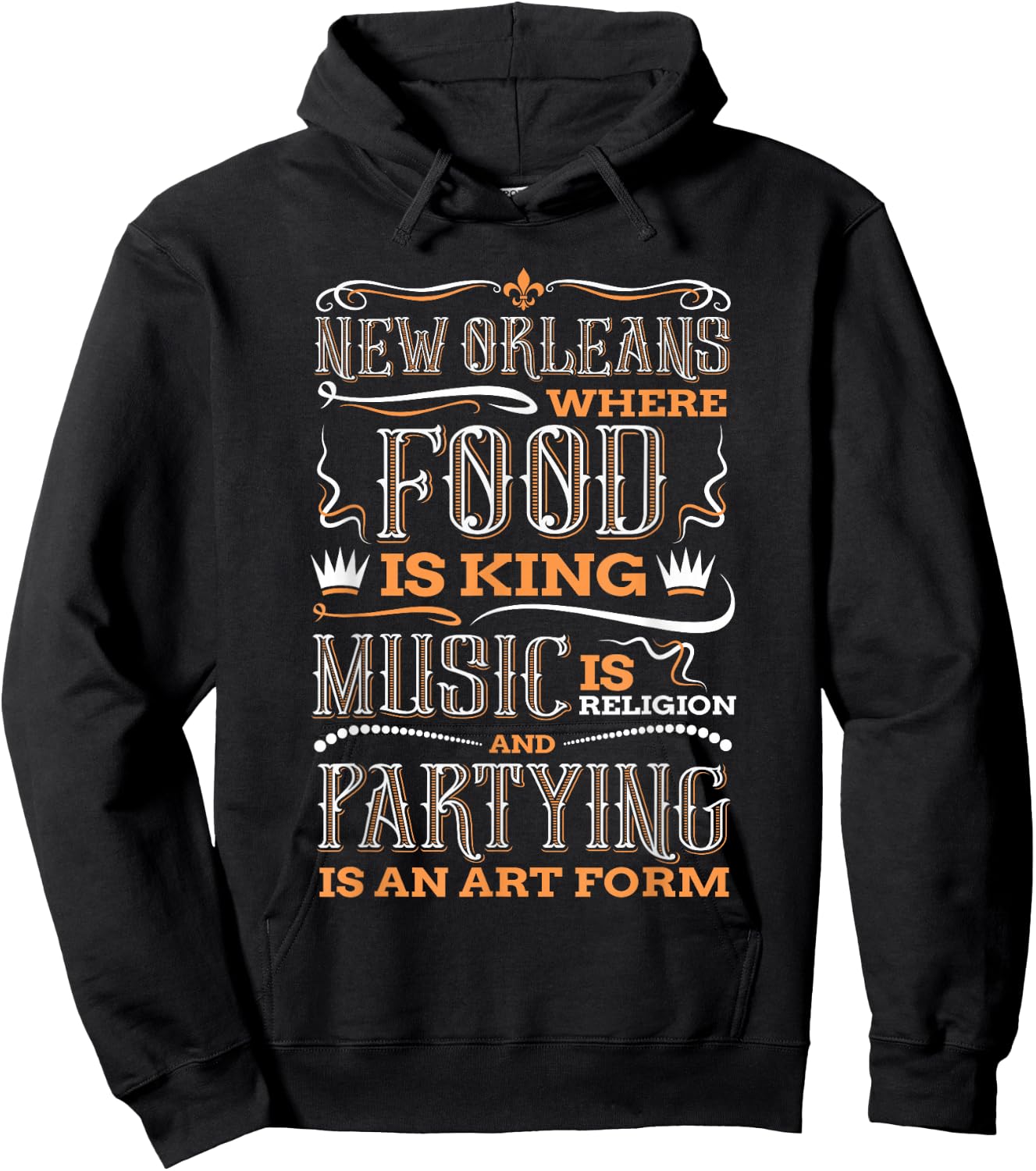 New Orleans Louisiana Vintage Souvenir Gift Hoodie - Hoodie | Black