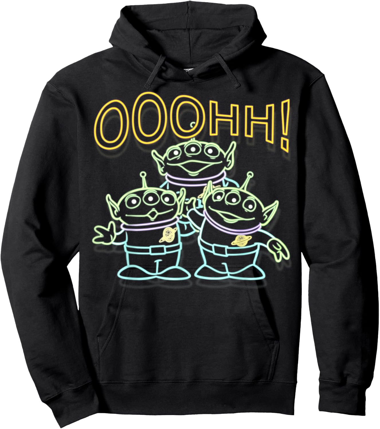 Disney Pixar Toy Story Neon Aliens Ooohh Outline Portrait Hoodie - Hoodie | Black