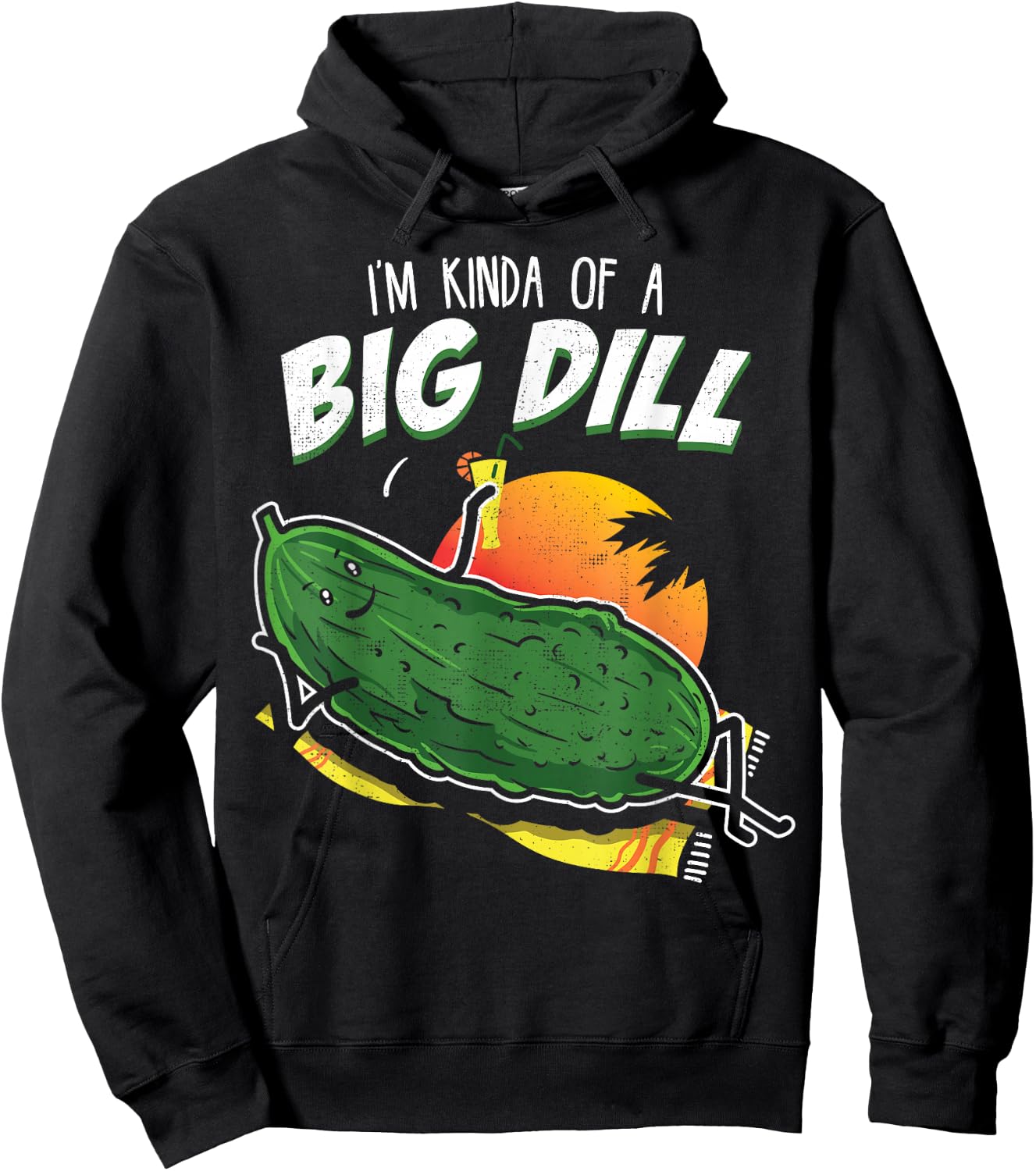 Pickle Fan Pun Design - I'm Kinda Bill Dill Joke Hoodie - Hoodie | Black