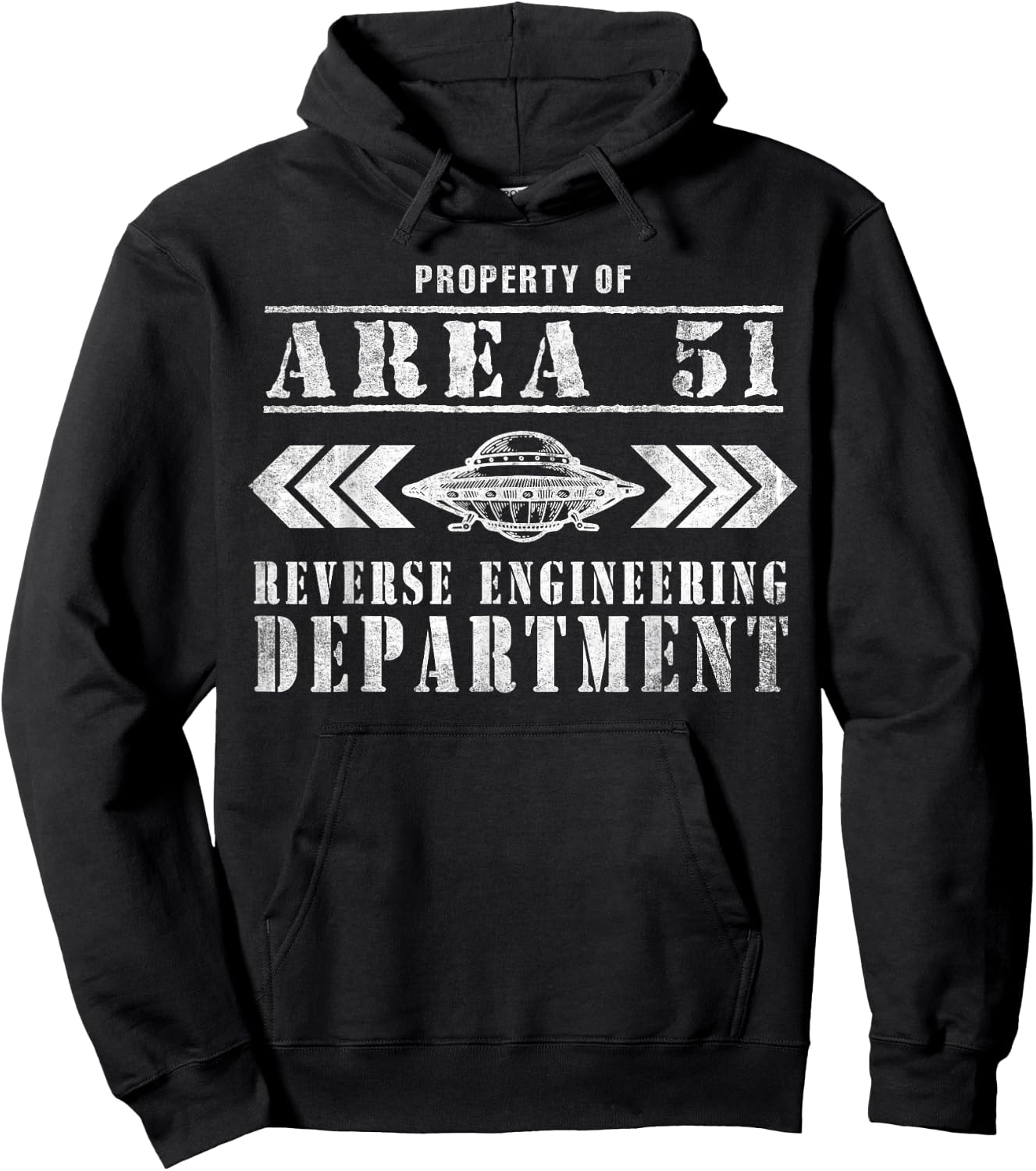 Area 51 Reverse Engineering Department UFO Alien Hoodie - Hoodie | Black
