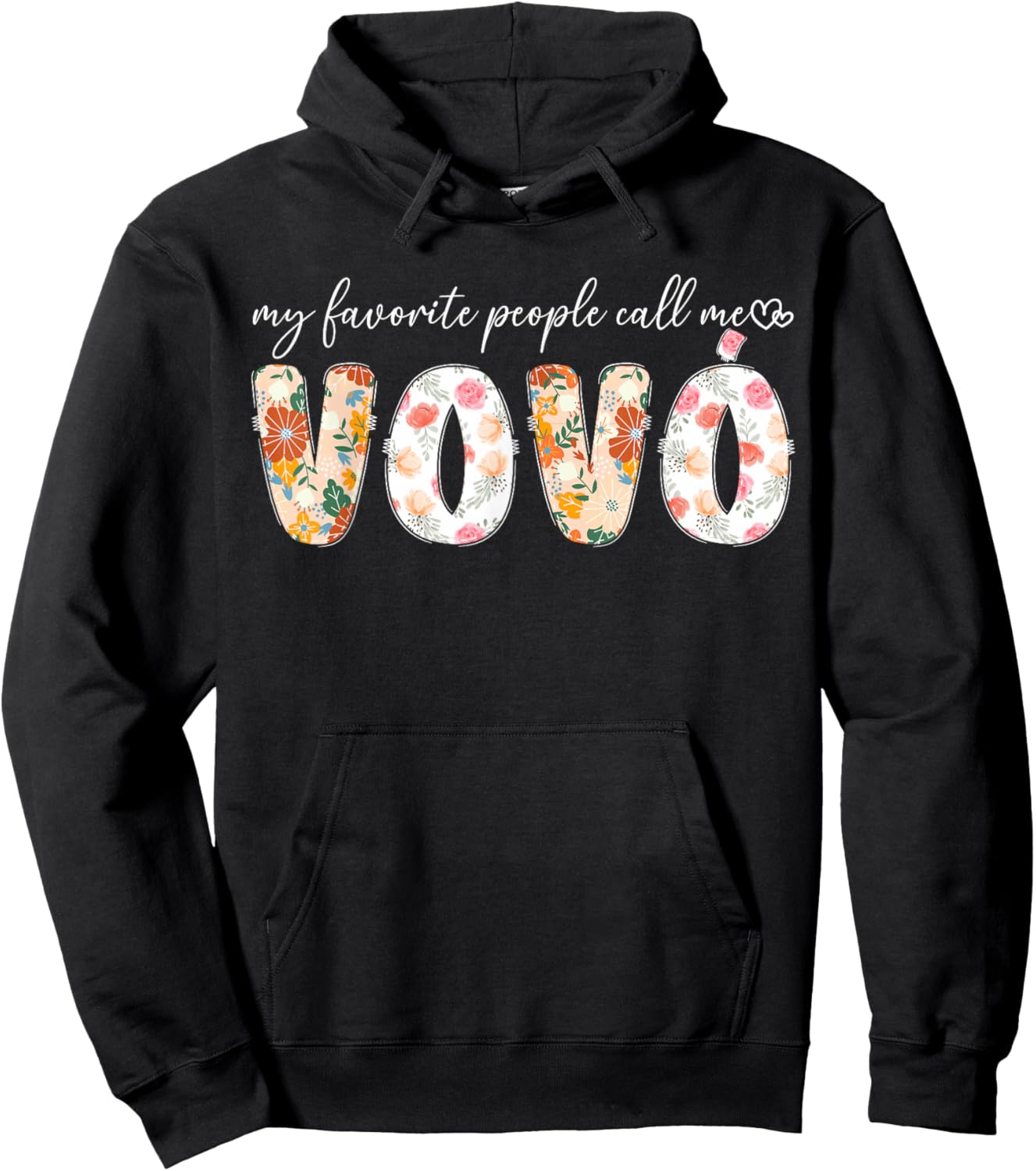 Proud Vovó Grandma Vovó Grandmother Hoodie - Hoodie | Black