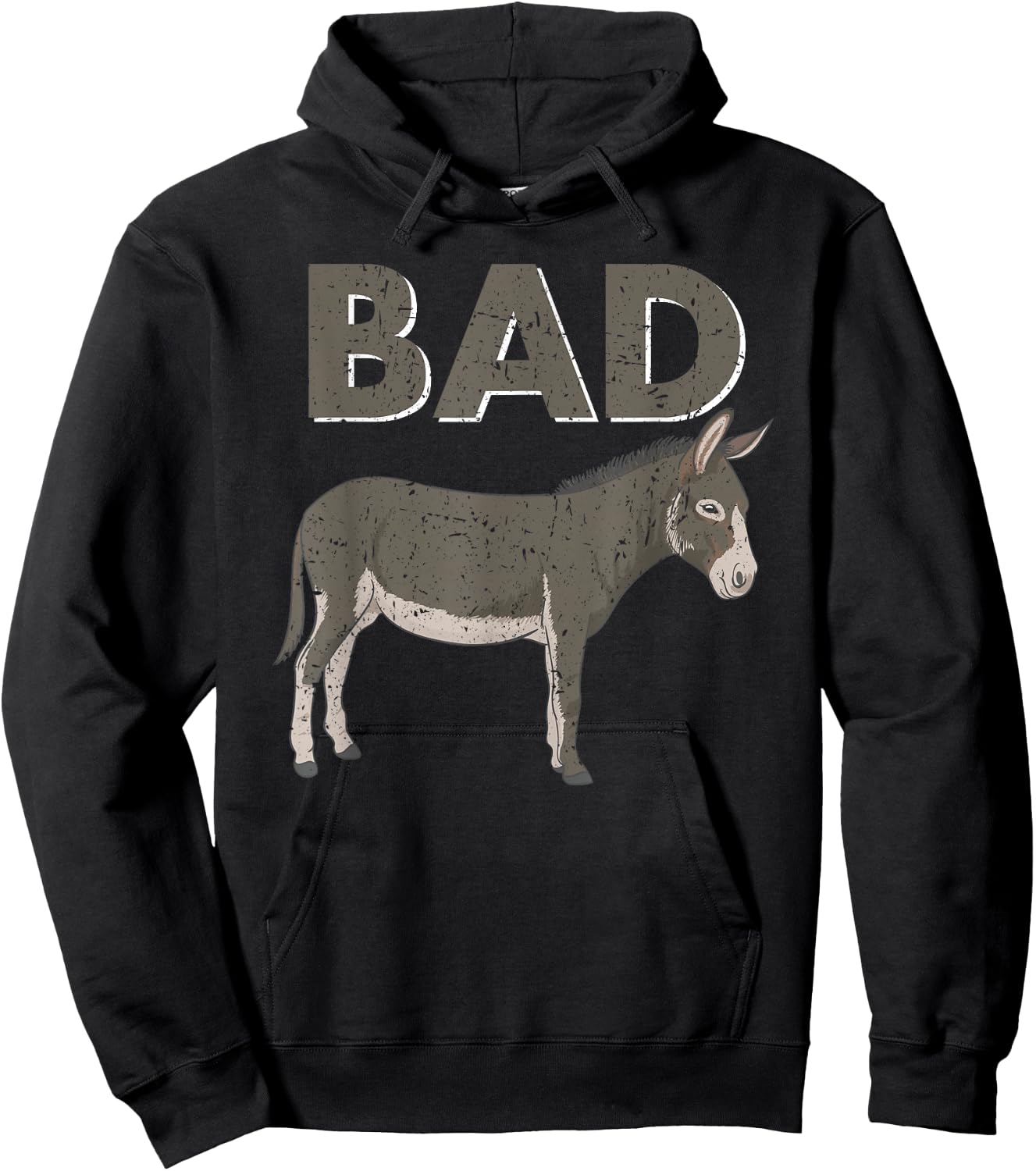 Funny Bad Ass Donkey Gift Shirt Hoodie - Hoodie | Black