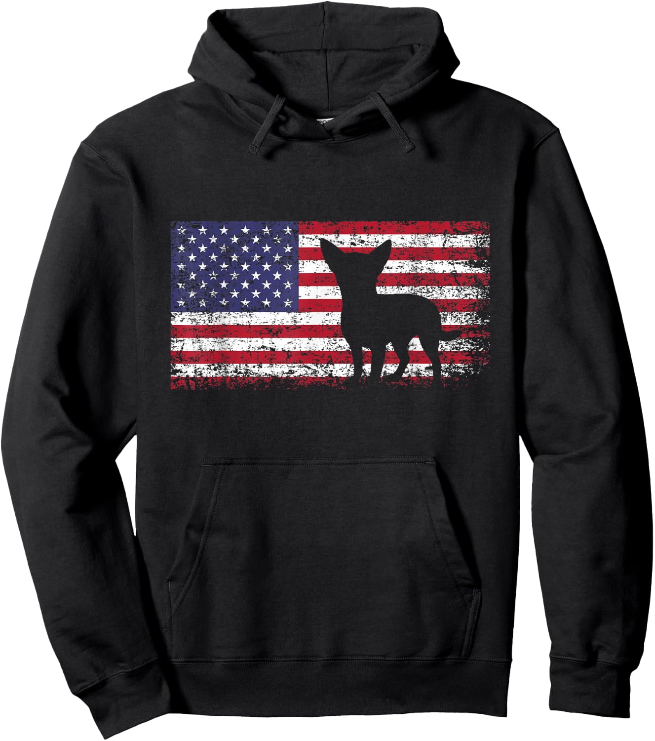 Chihuahua American Flag I Love My Chihuahua Hoodie - Hoodie | Black