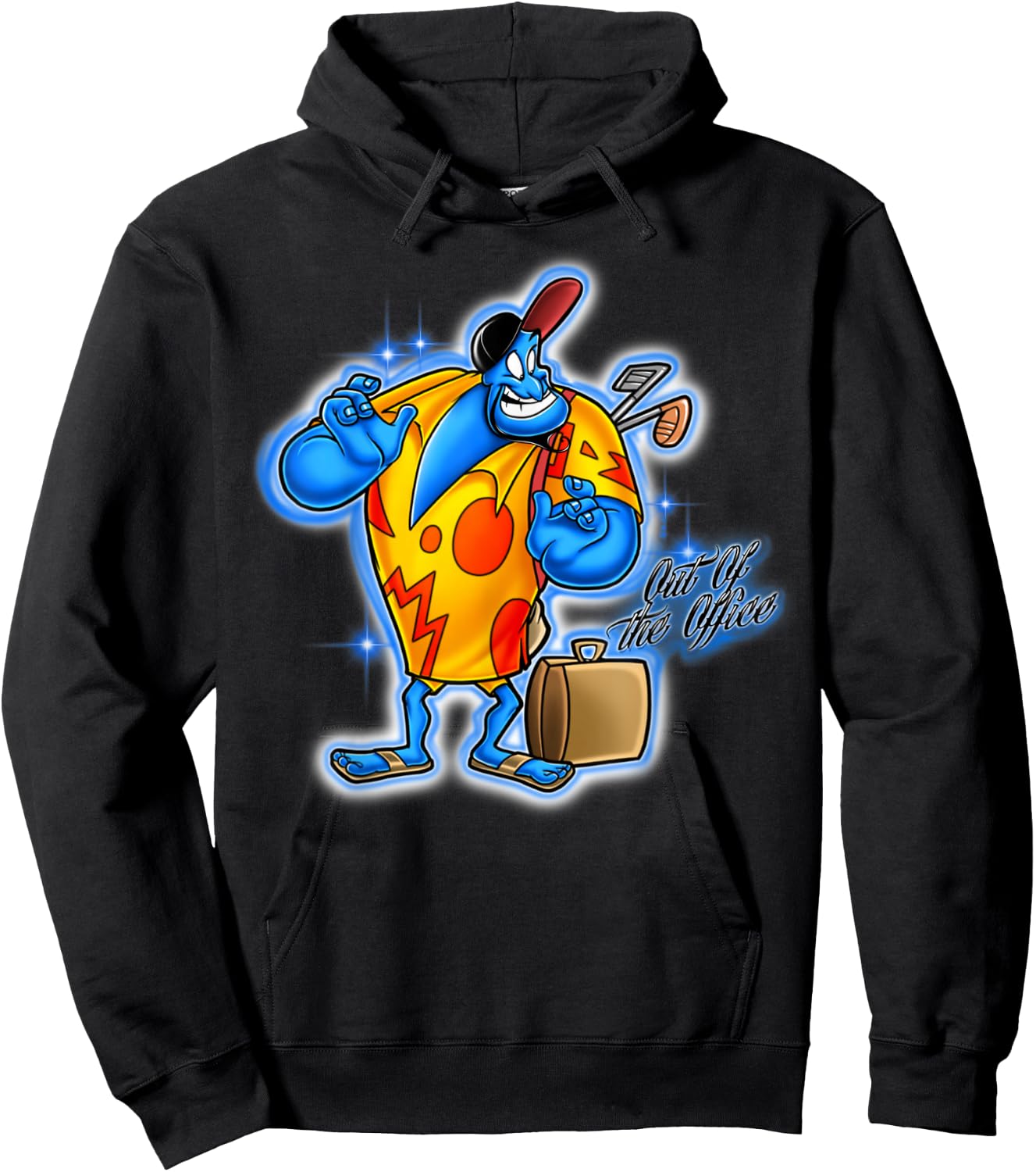 Disney Aladdin Genie On Vacation Graphic Hoodie - Hoodie | Black