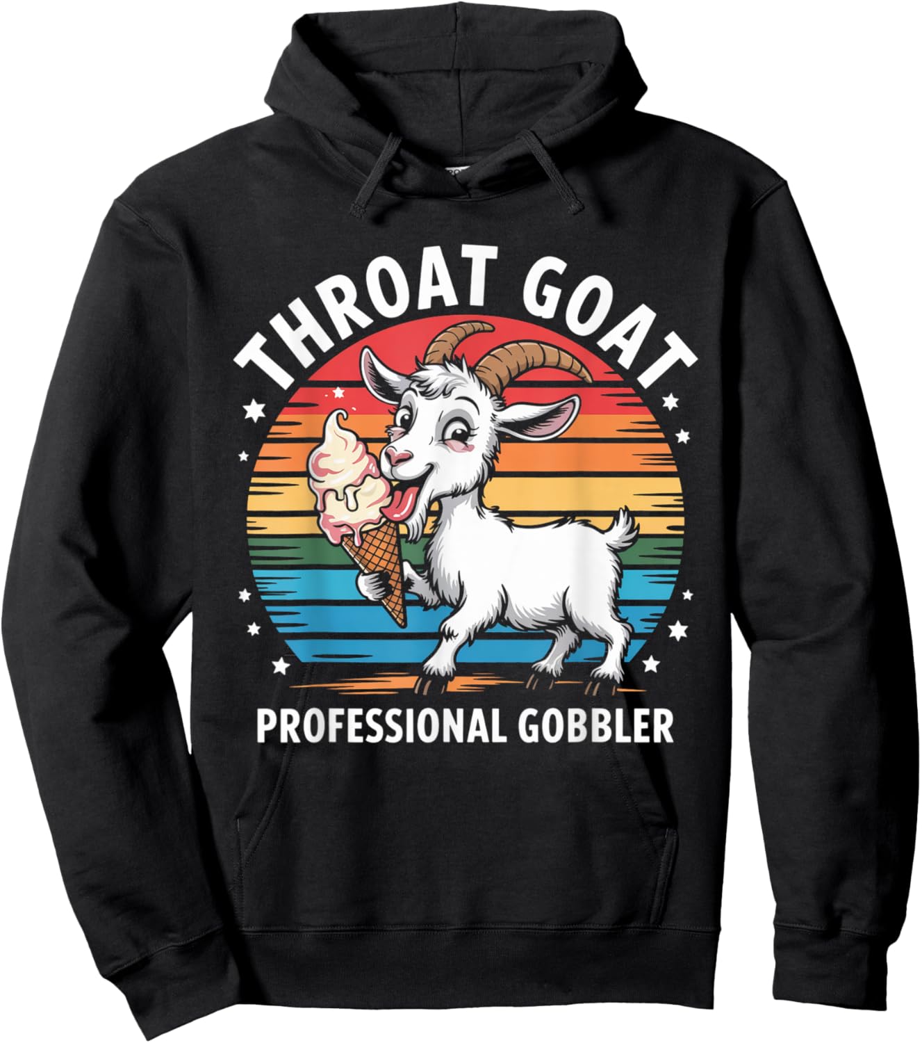 Throat Goat Professional Gobbler Retro Inappropriate Funny Hoodie - Hoodie | Black