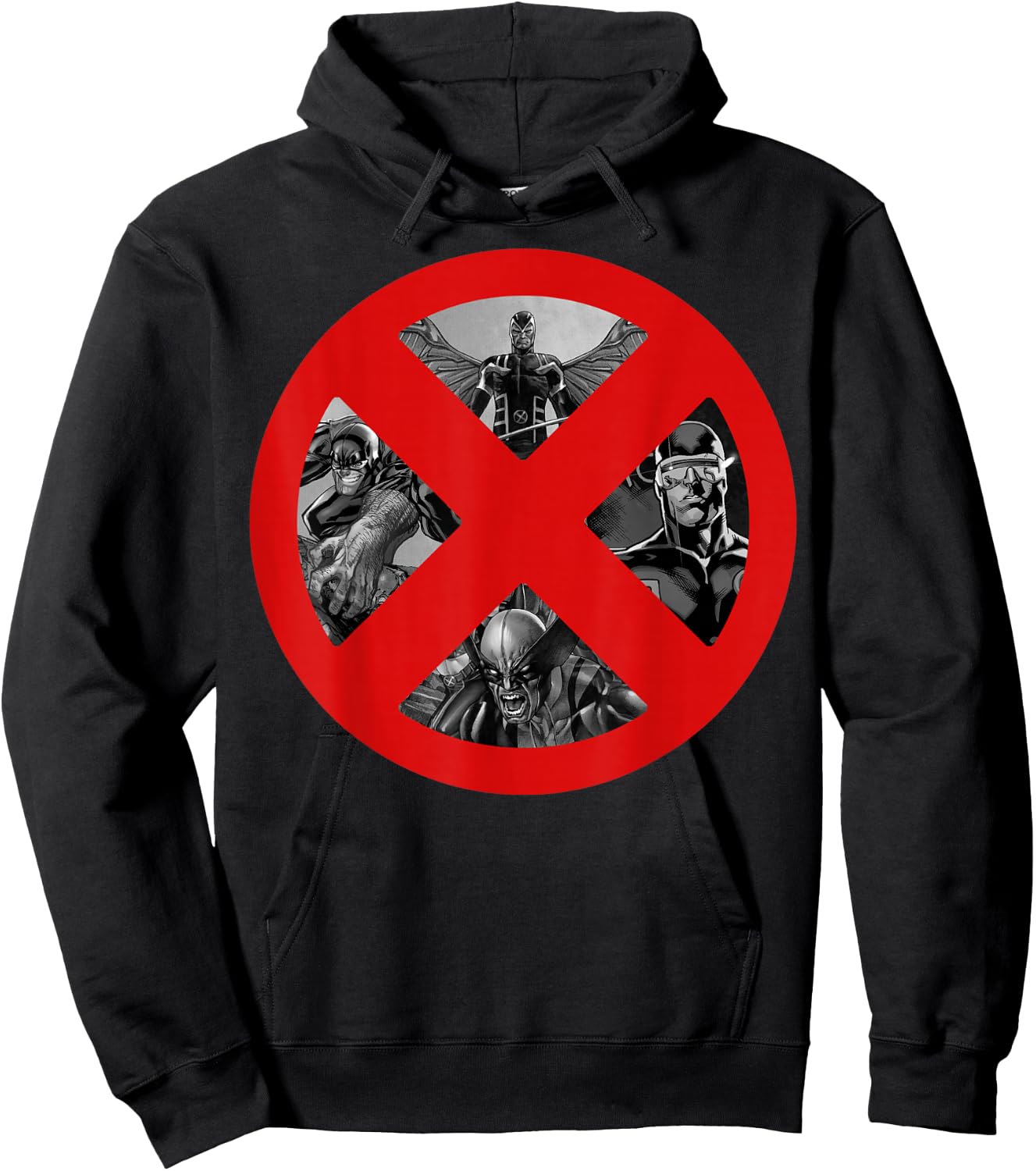 Marvel X-Men Cyclops Wolverine Beast Archangel Logo Hoodie - Hoodie | Black
