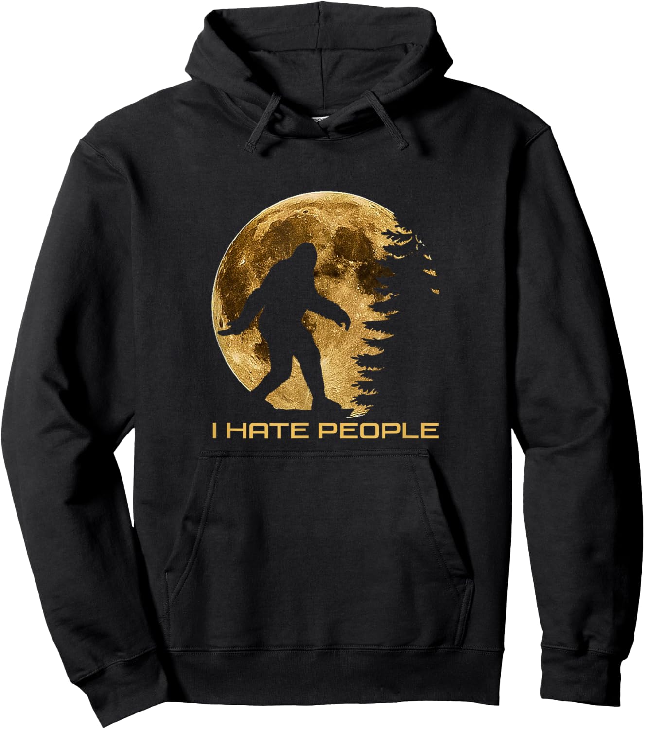 I Hate People Bigfoot Hoodie - Hoodie | Black
