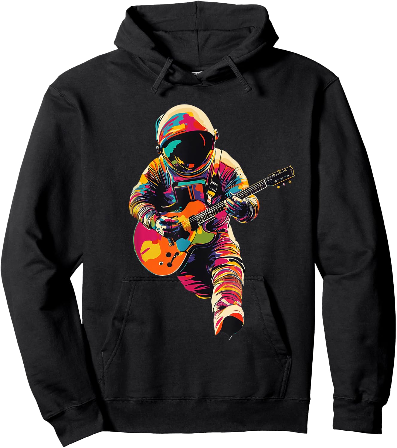 Astronaut playing guitar. Astronaut guitarist. Funny. Hoodie - Hoodie | Black