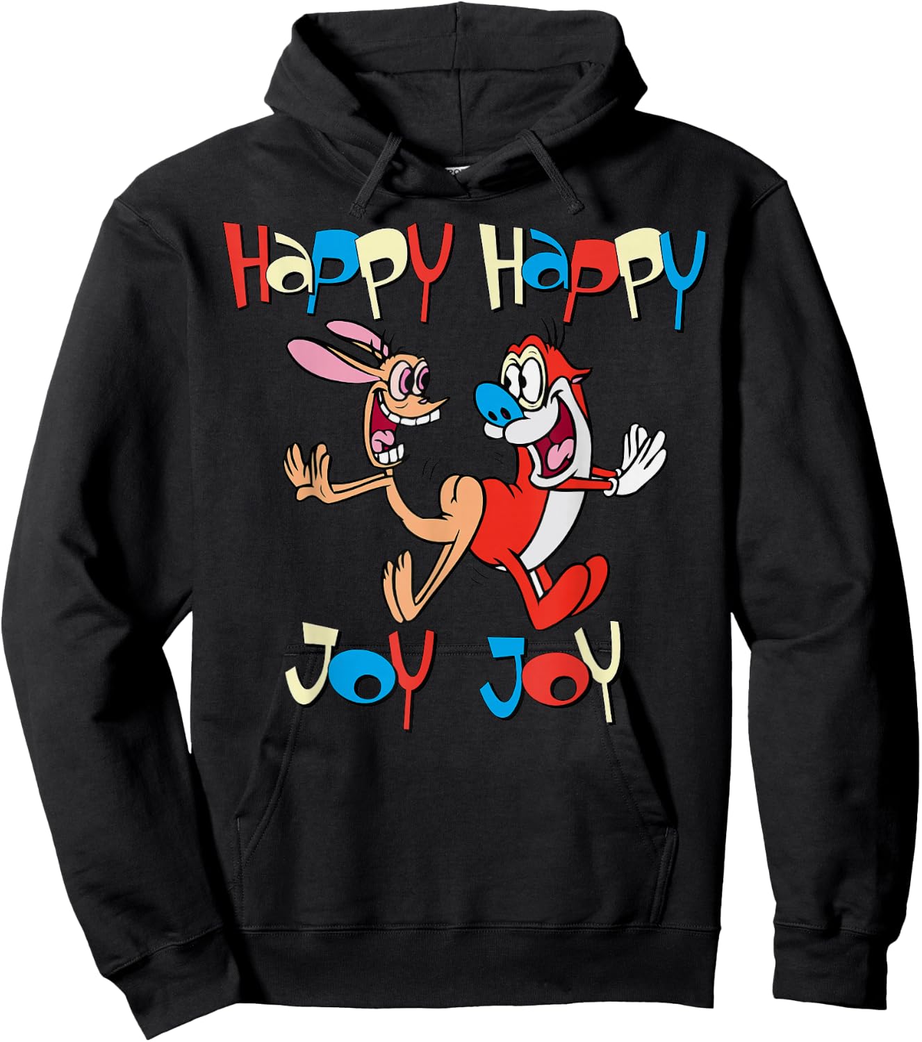 Ren and Stimpy Happy Happy Joy Joy Dance Hoodie - Hoodie | Black