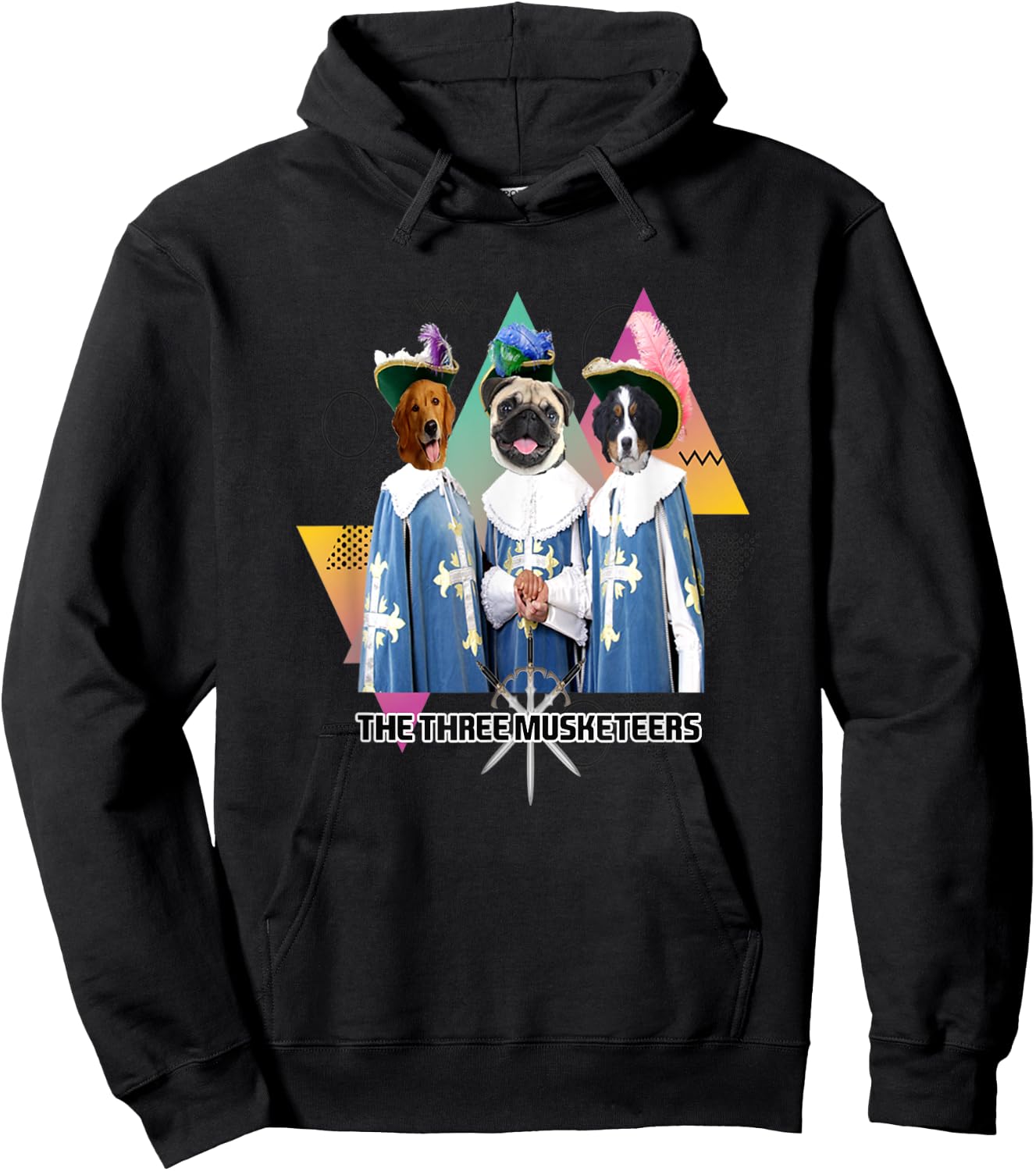 Funny Cute Three Musketeers Dogs Hoodie - Hoodie | Black