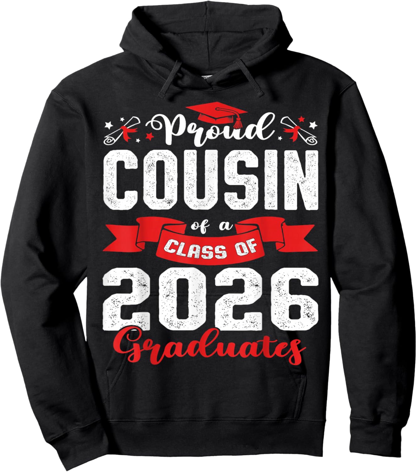 Proud Cousin of a Class of 2026 Graduate Graduation 2026 Hoodie - Hoodie | Black