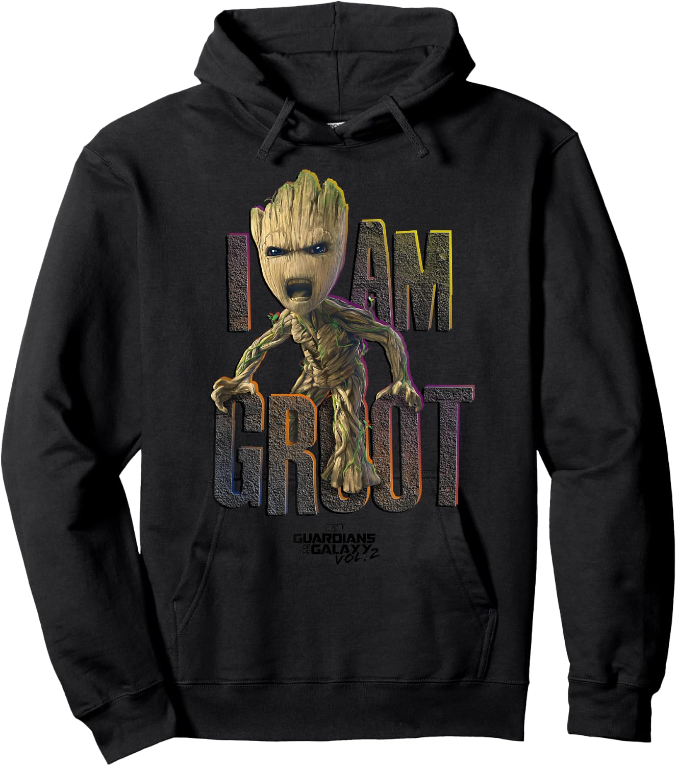 Marvel Guardians Vol.2 I AM Groot Cute Angry C2 Small Hoodie - Hoodie | Black