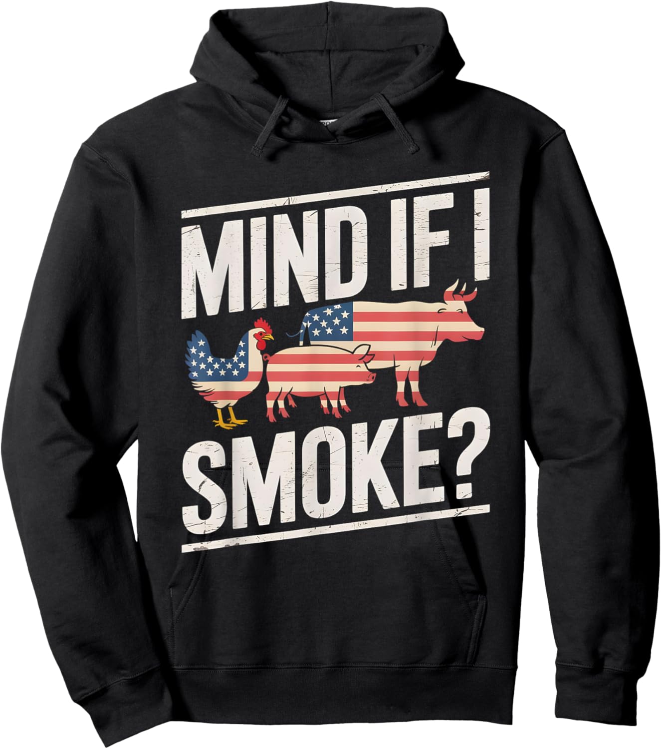 Mind If I Smoke BBQ Grill Meat Smoker Pitmaster Joke Hoodie - Hoodie | Black